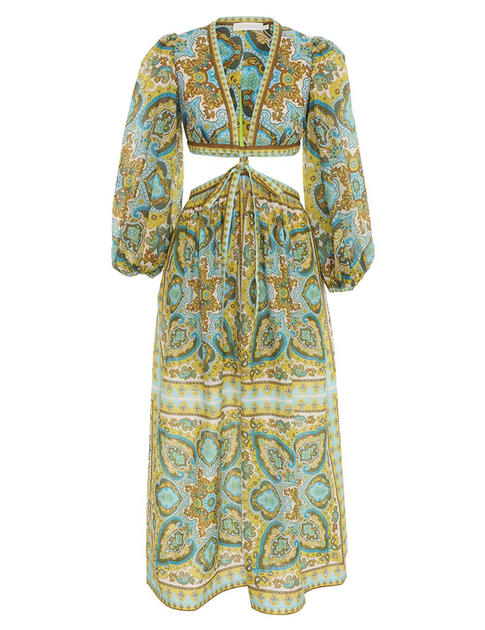 Vestido Halcyon Tie Front ZIMMERMANN MIDI VESTIDOS Malva CO