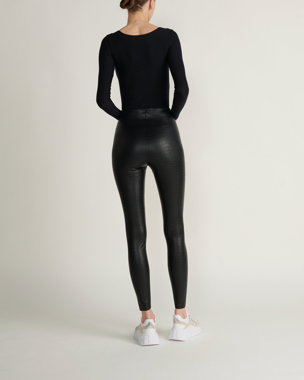 Legging De Piel Sintética Estampado De Animales