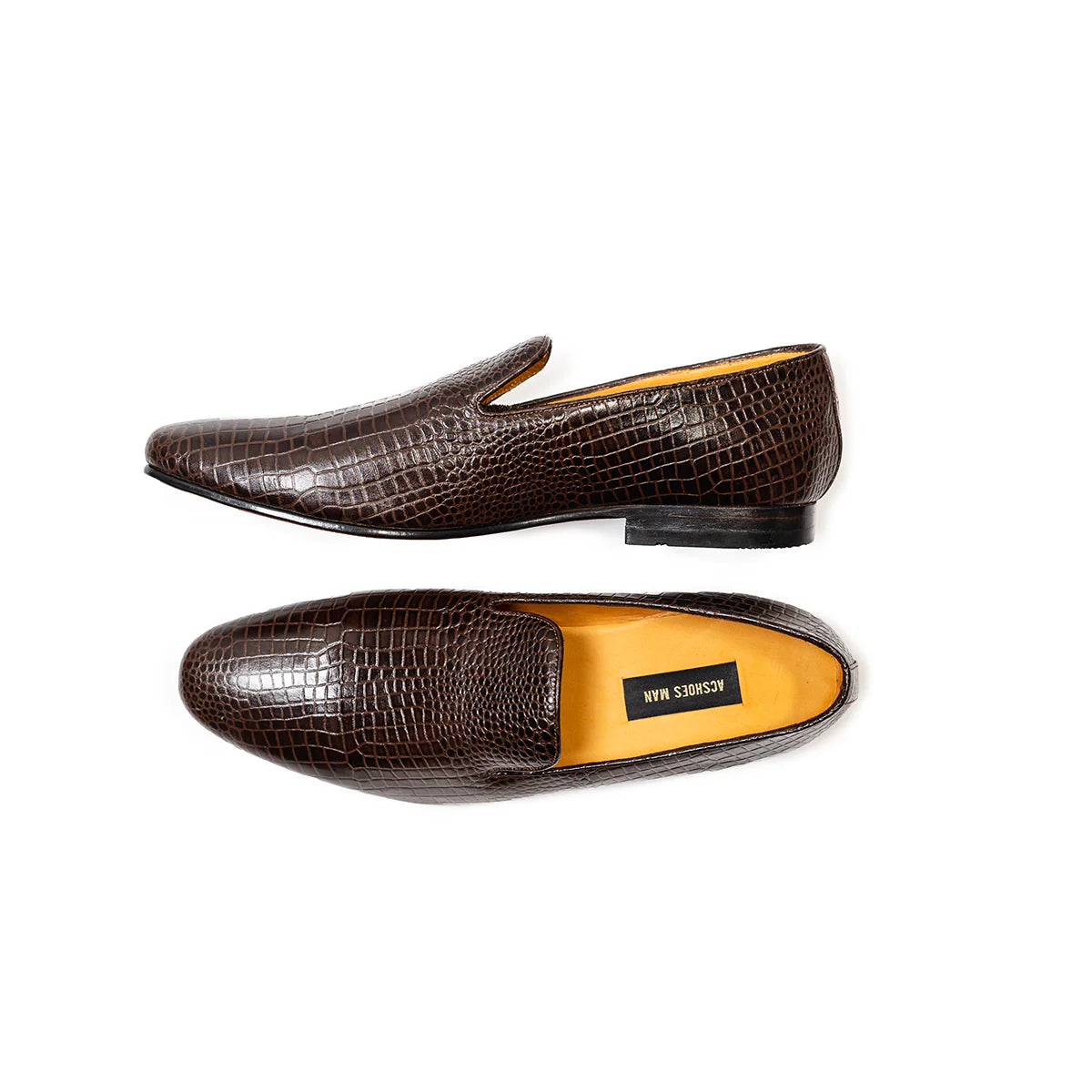Mocasines Cuero Grabado Cocodrilo