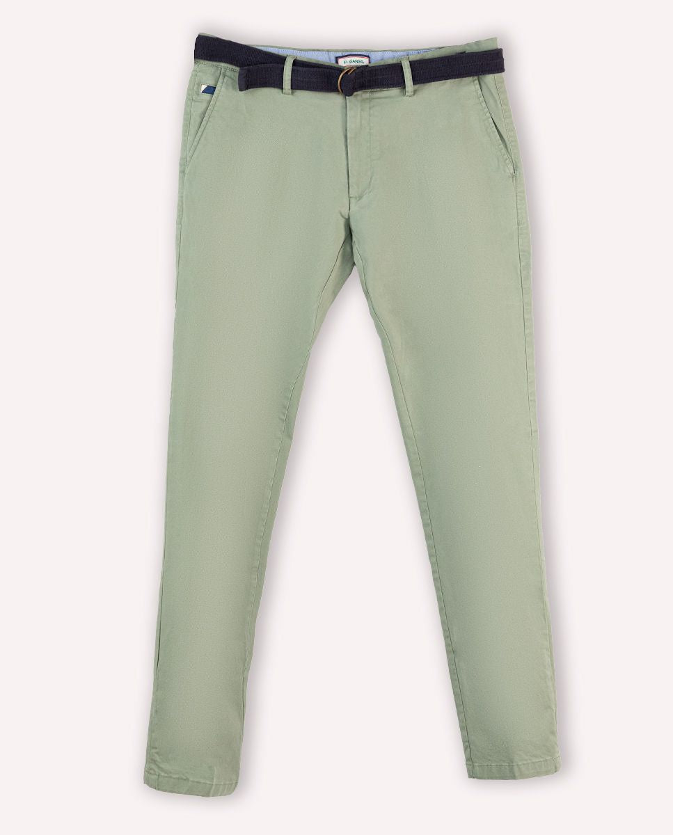 Pantalón Chino Básico Verde Claro