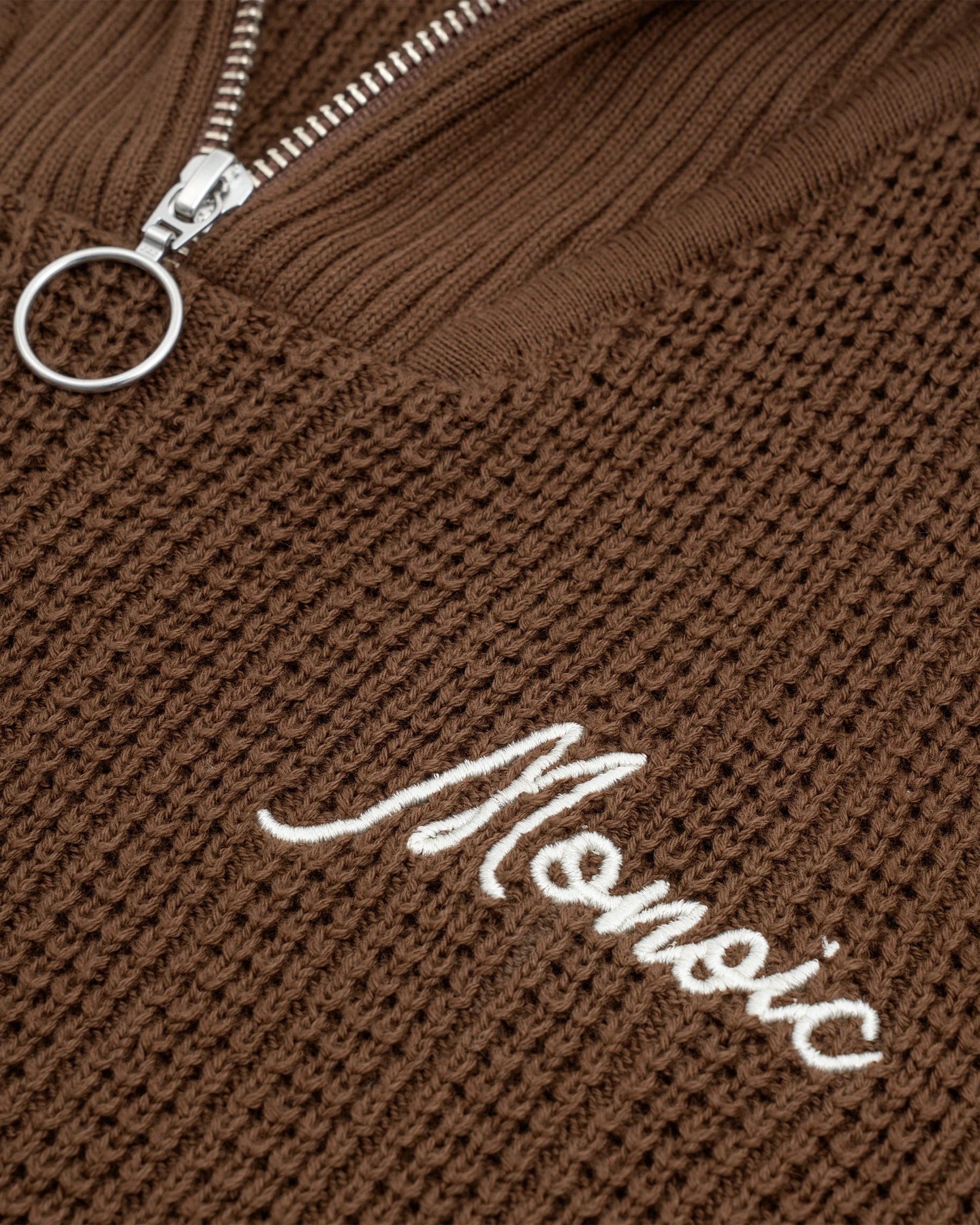 Jersey De Punto Zip Funnel Neck