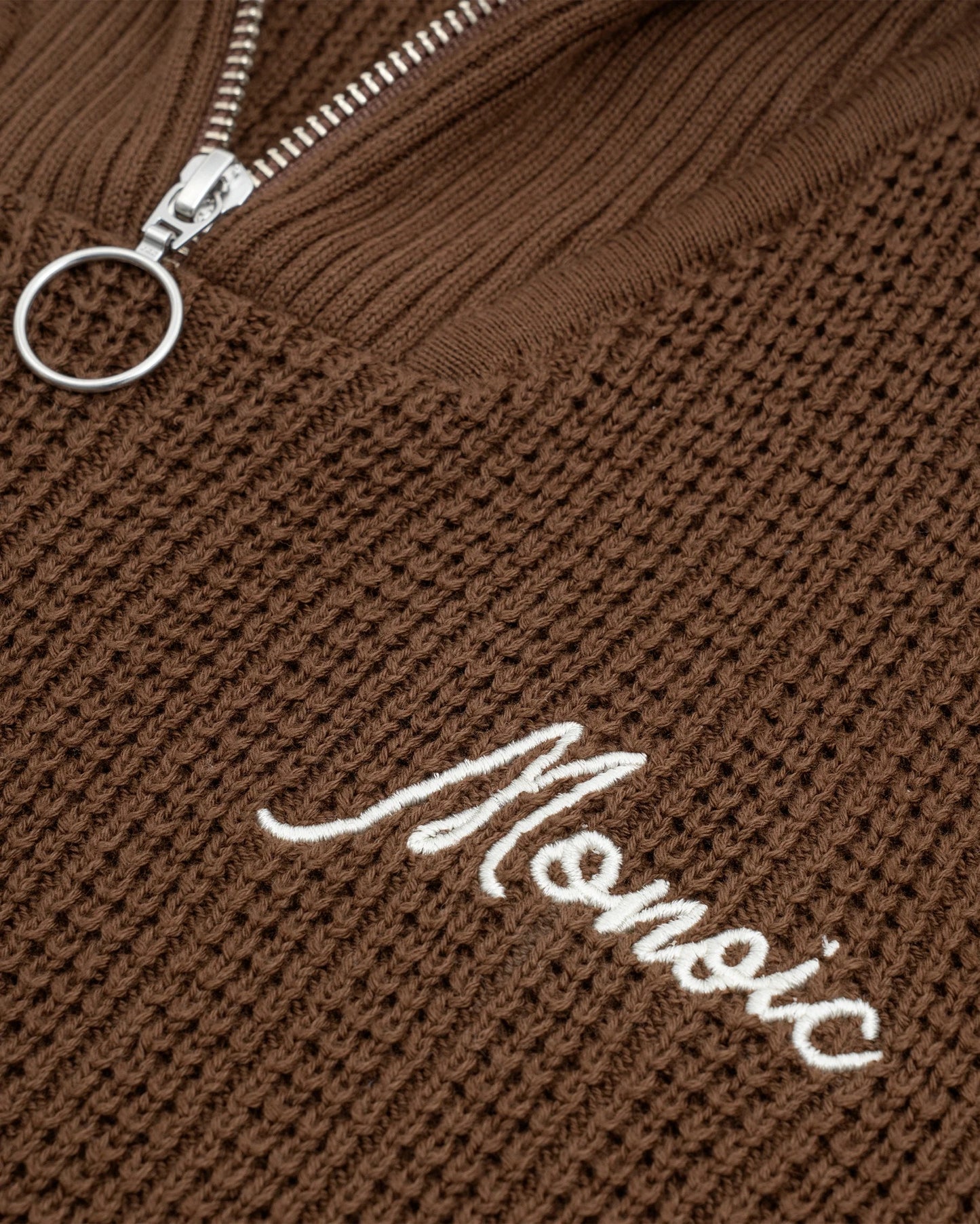 Jersey De Punto Zip Funnel Neck