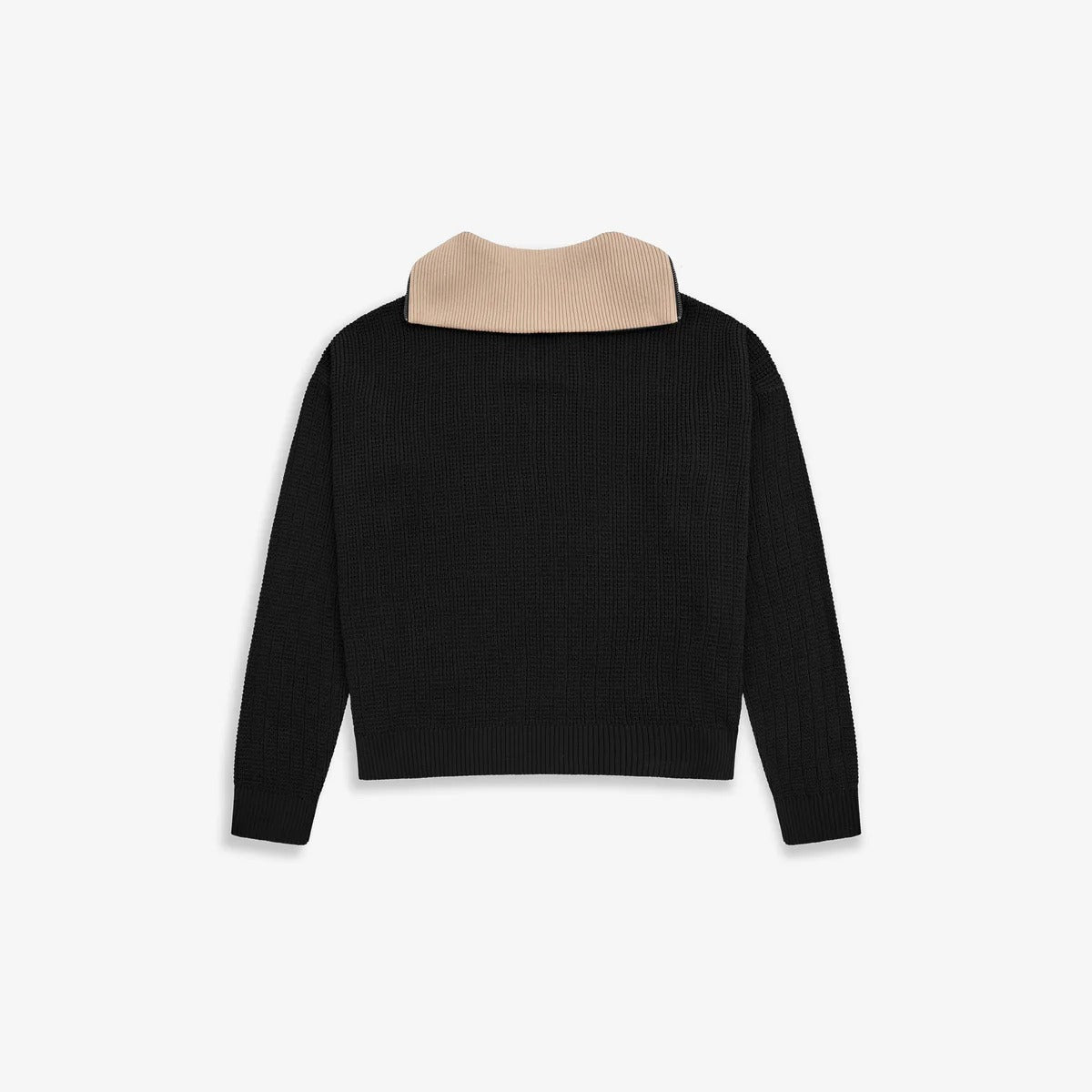 Jersey De Punto Zip Funnel Neck