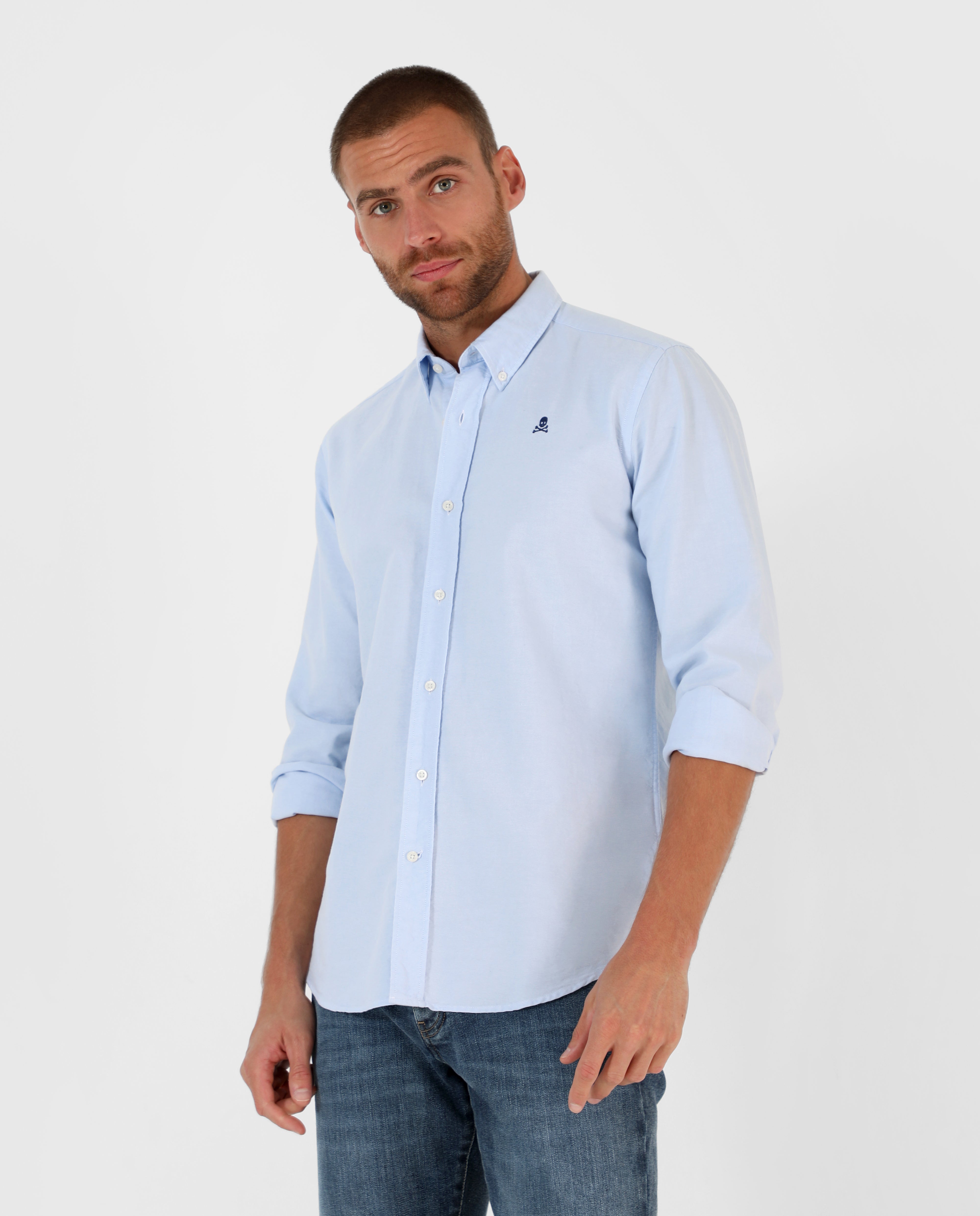 Camisa Oxford Calavera Contraste