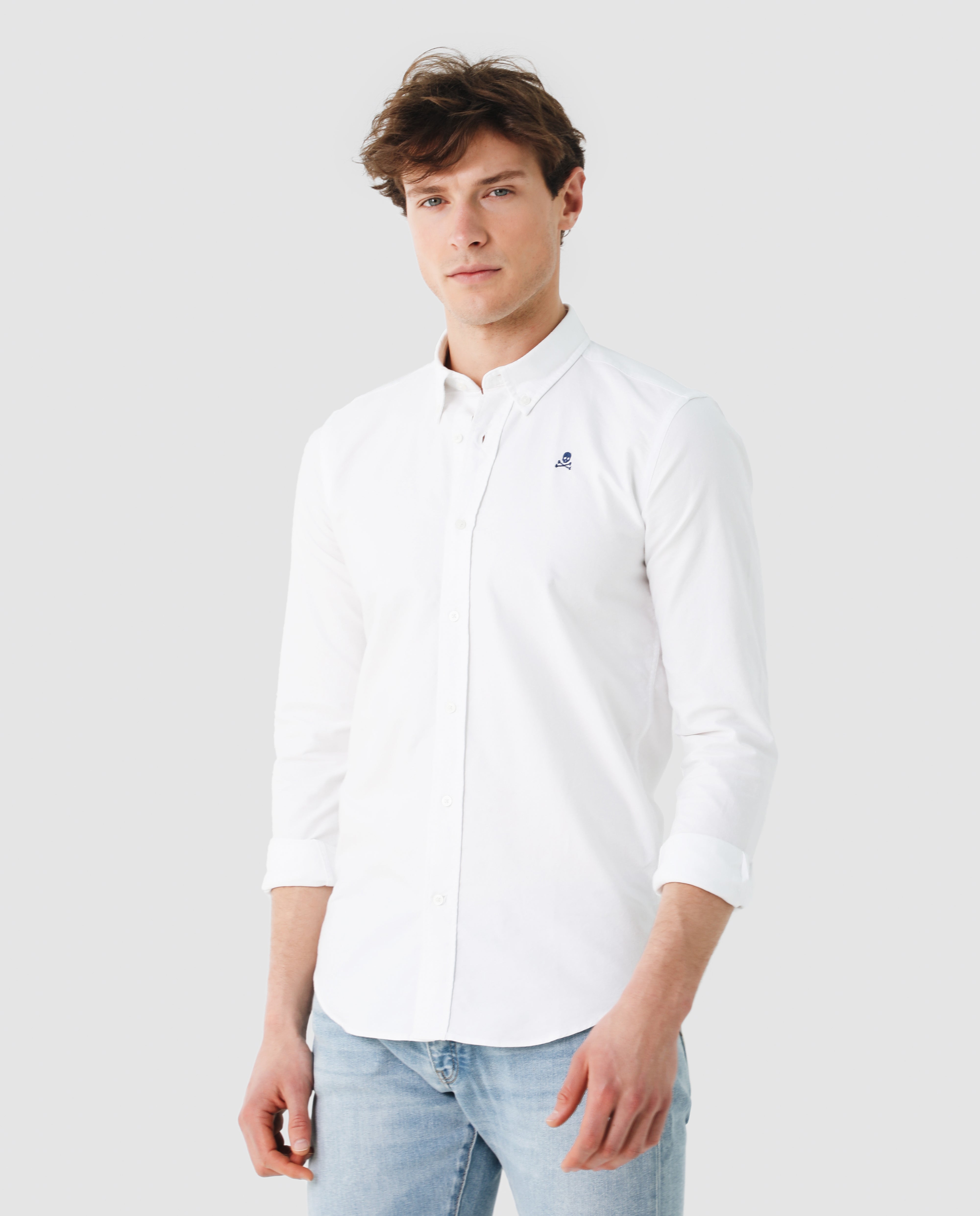 Camisa Oxford Calavera Contraste