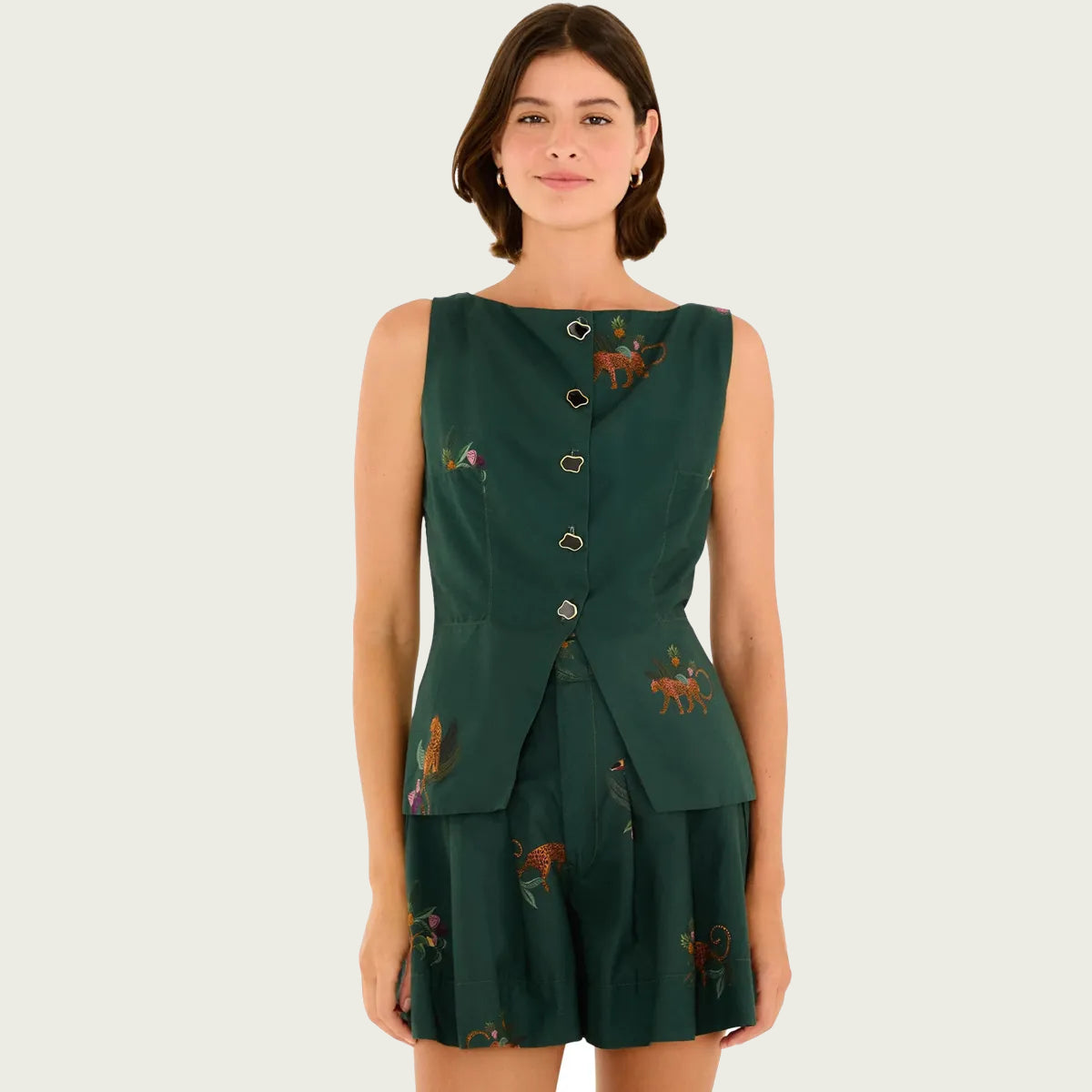 Blusa Colete Florestinha