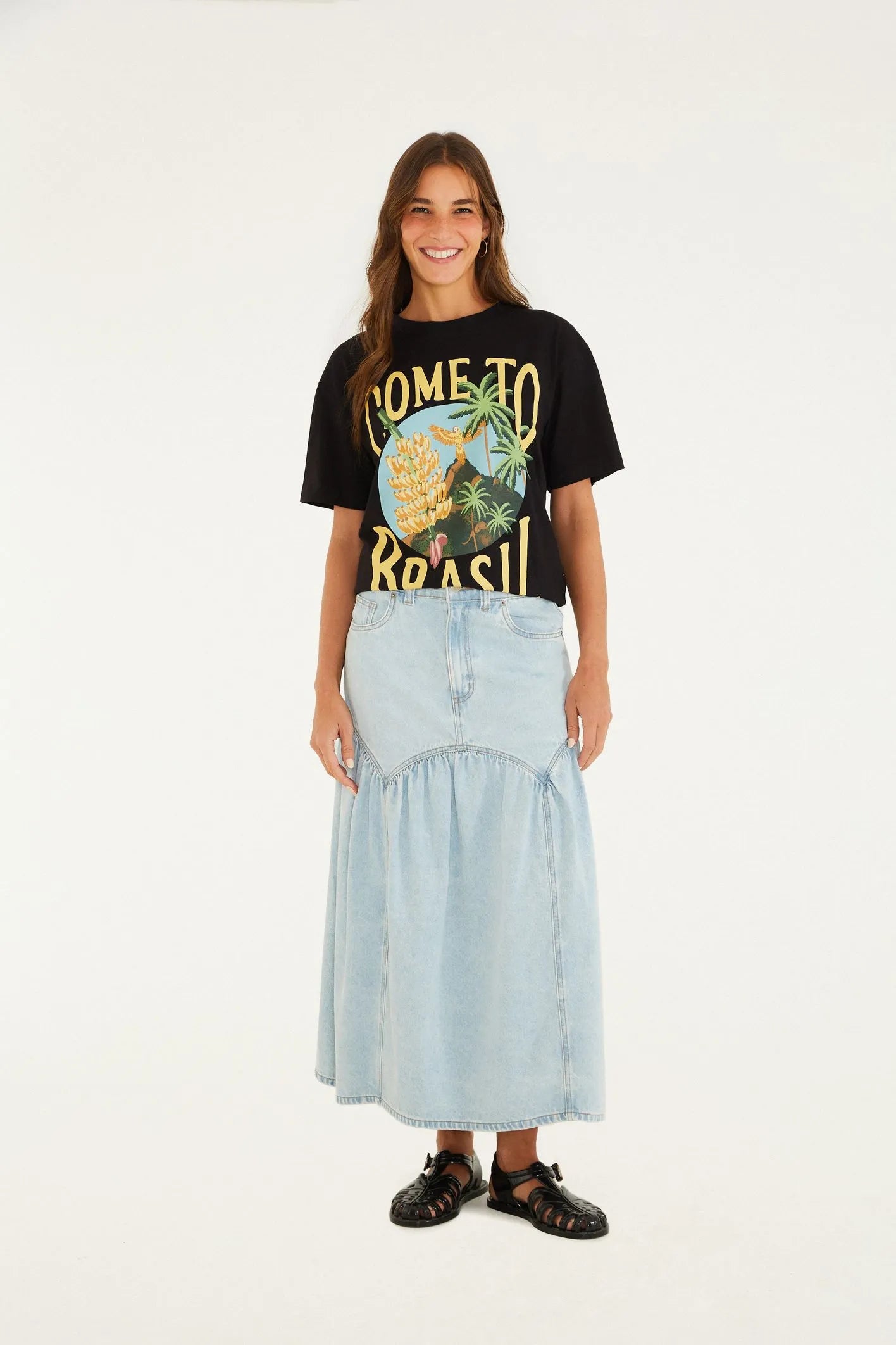 Falda Jeans Franzida