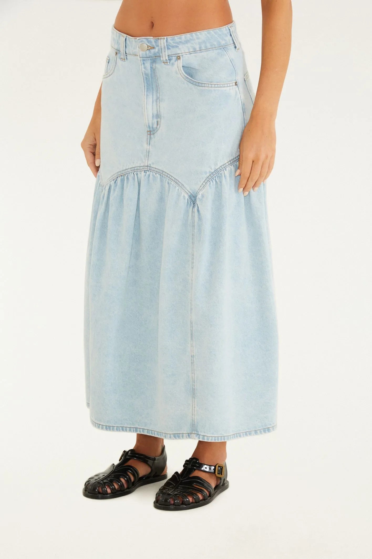 Falda Jeans Franzida