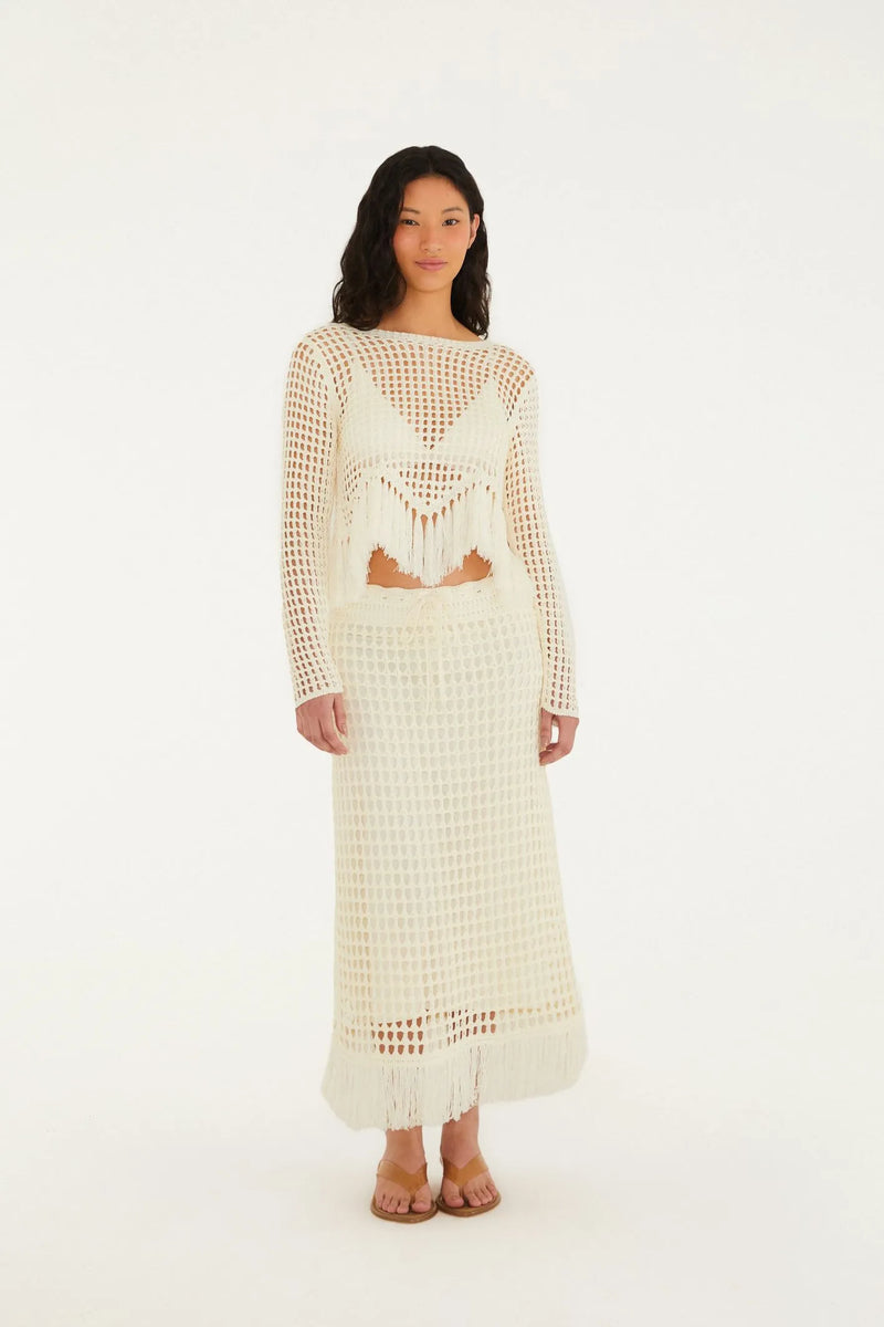 Blusa Tricot Com Franja