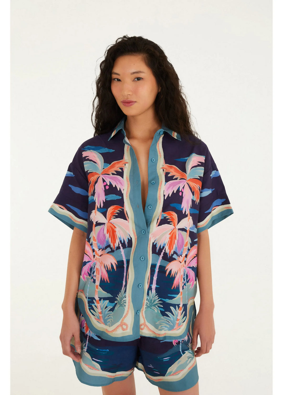 Camisa Estampada Luar FARM RIO CAMISAS Malva CO