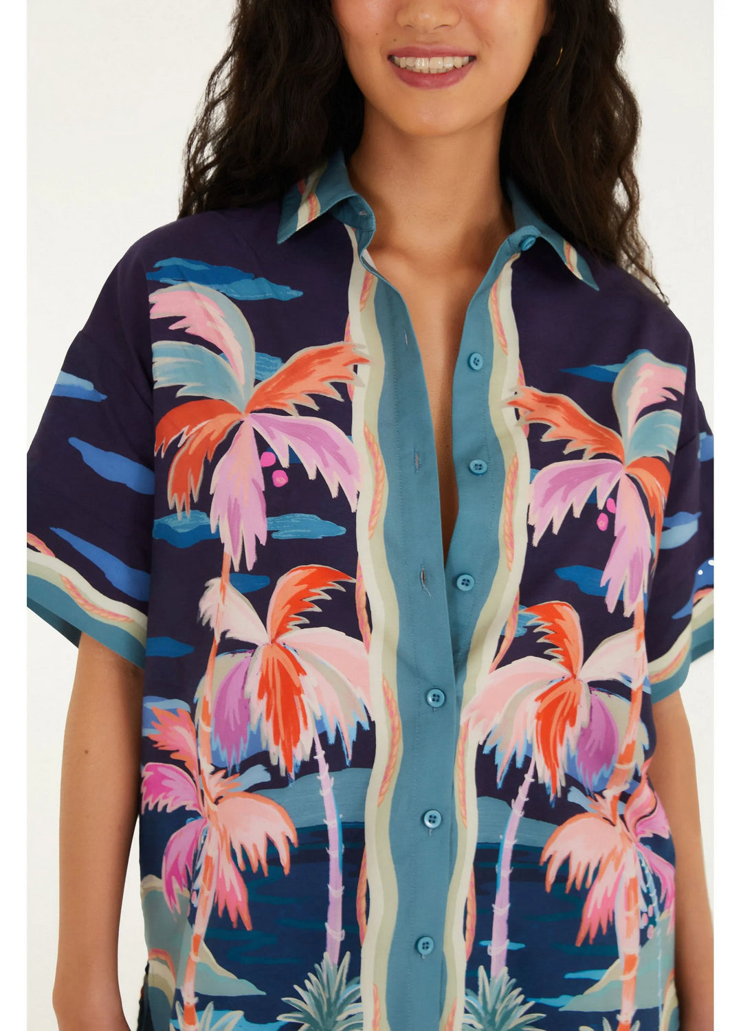 Camisa Estampada Luar FARM RIO CAMISAS Malva CO