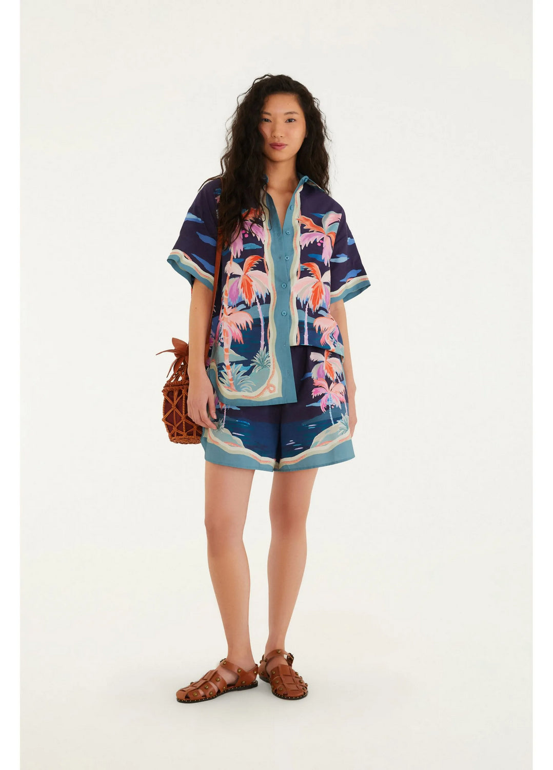 Camisa Estampada Luar FARM RIO CAMISAS Malva CO