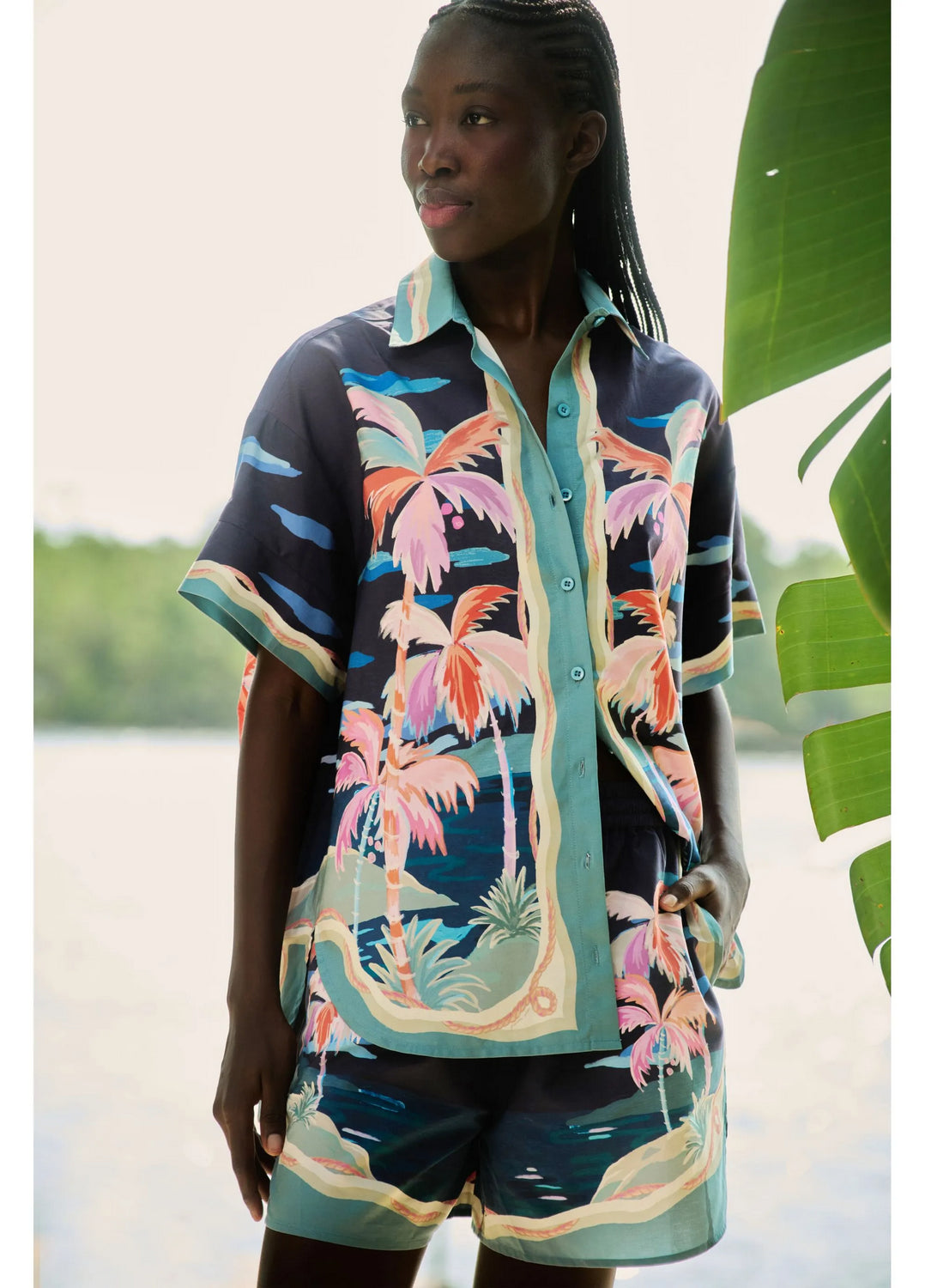 Camisa Estampada Luar FARM RIO CAMISAS Malva CO