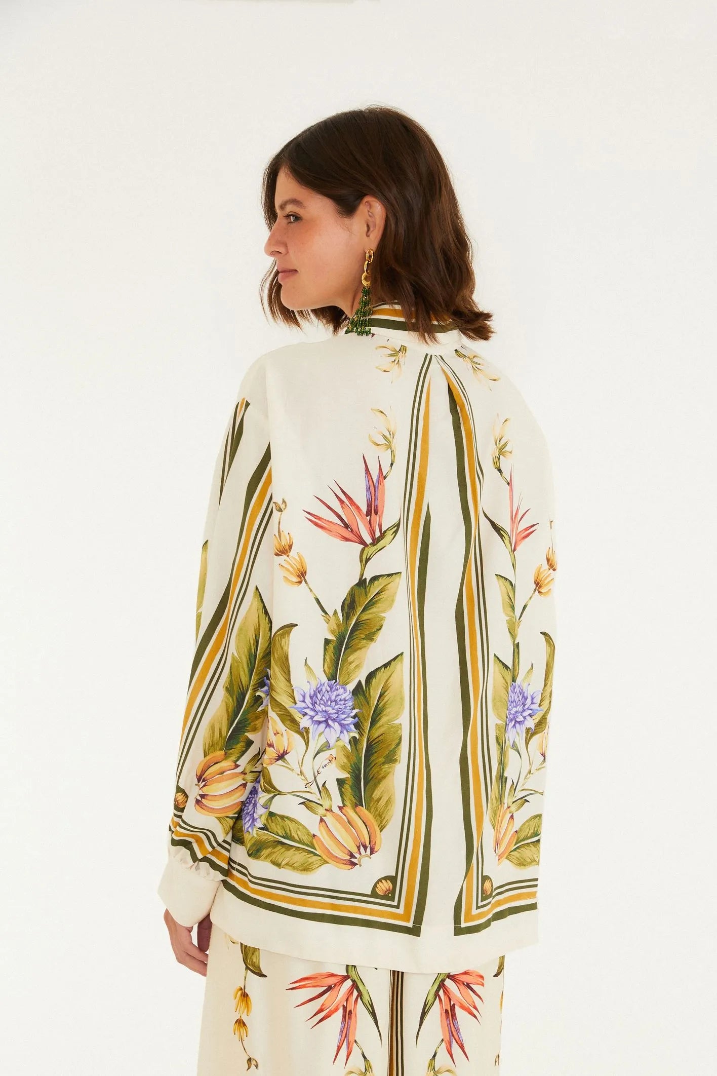 Camisa Estampada Lenco Tropical FARM RIO CAMISAS Malva CO