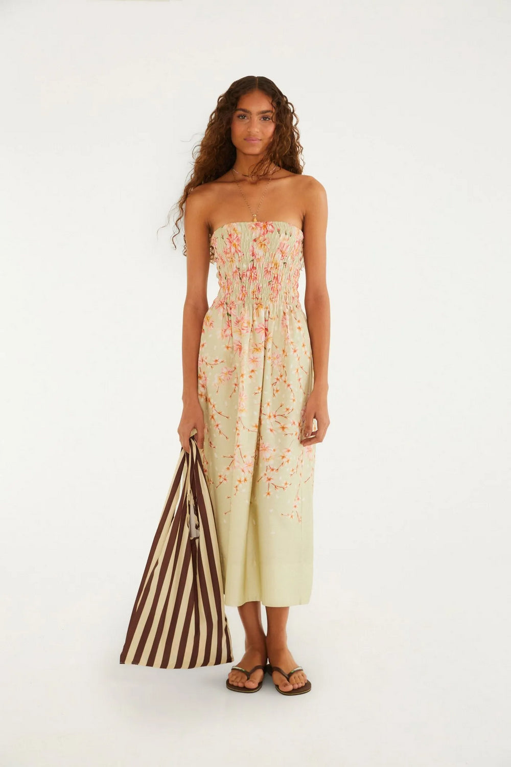 Midi Vestido Flor De Cerejeira