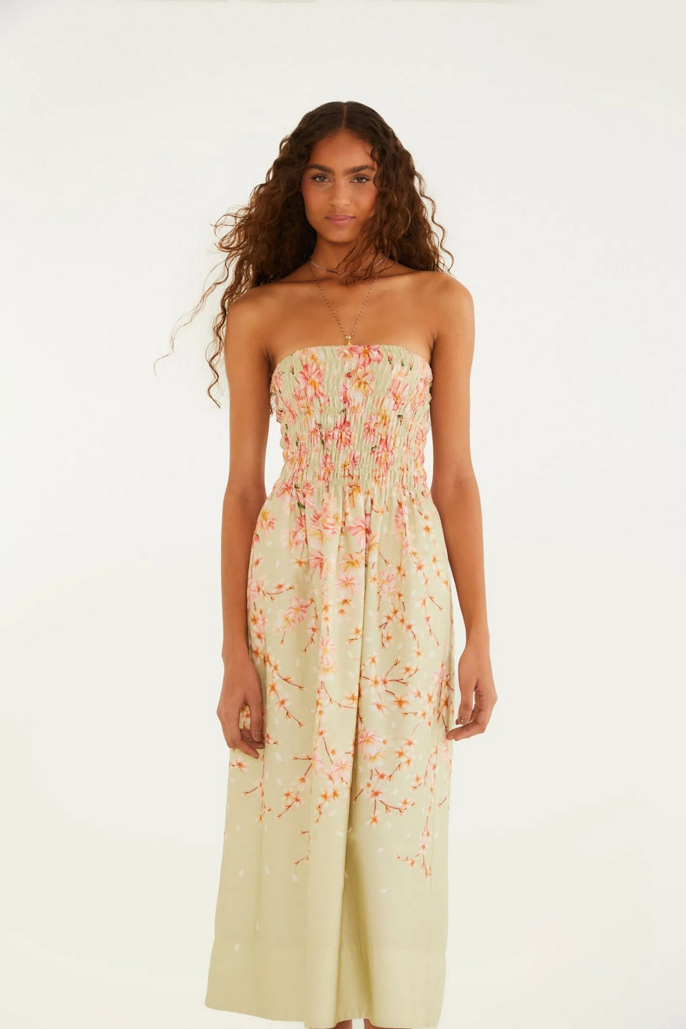 Midi Vestido Flor De Cerejeira