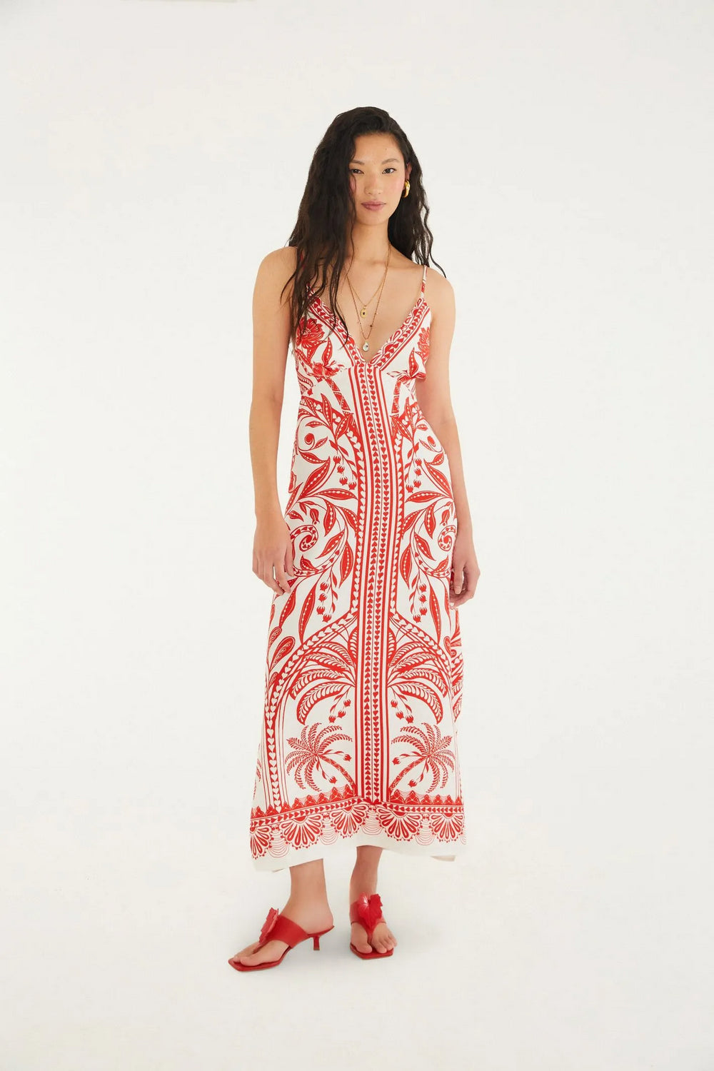 Midi Vestido Coqueiro De Flor