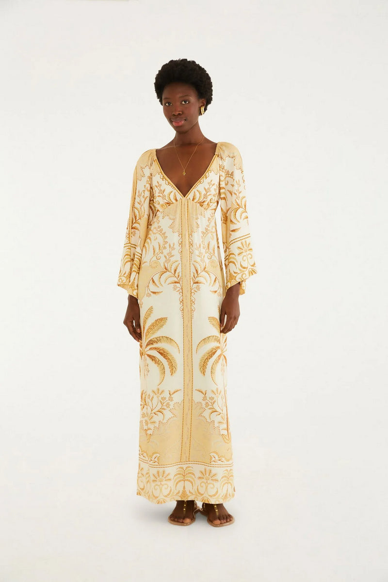 Maxi Vestido Paisagem Tropical