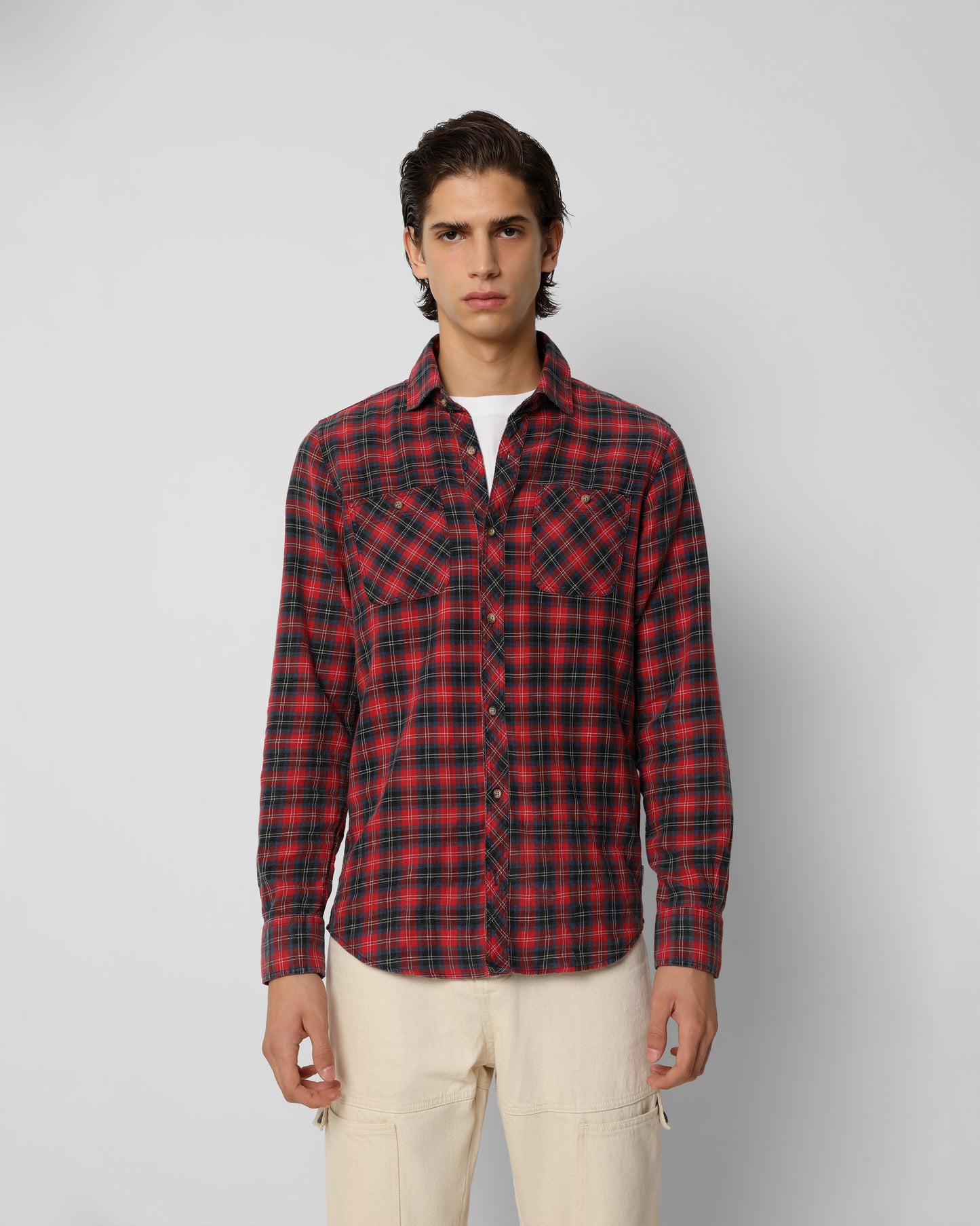 Camisa Cuadros Bolsillos