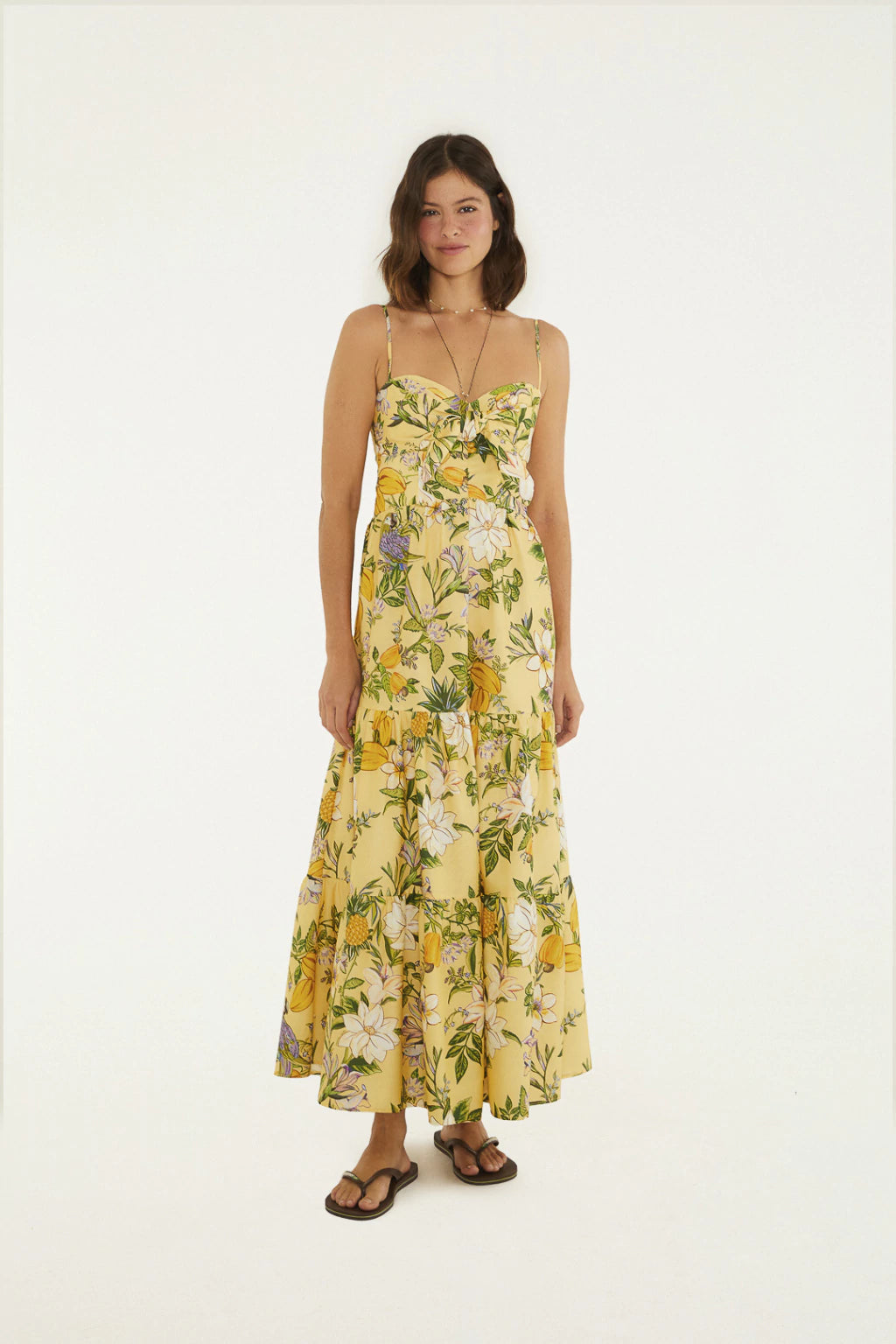 Midi Vestido Passaro De Flor