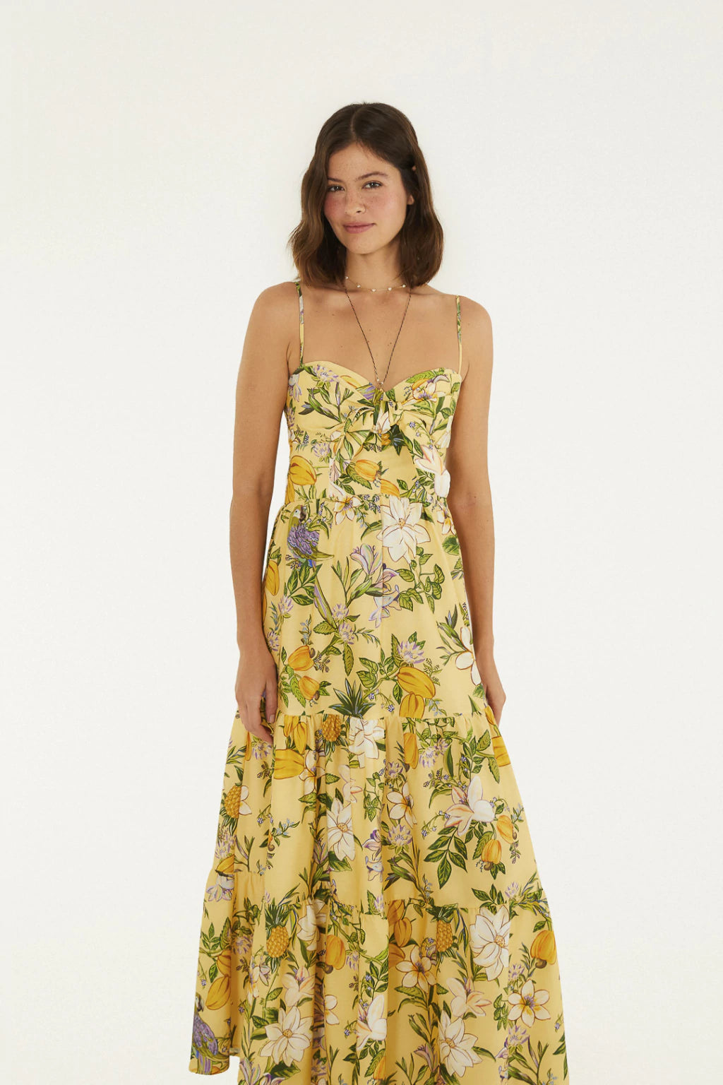 Midi Vestido Passaro De Flor