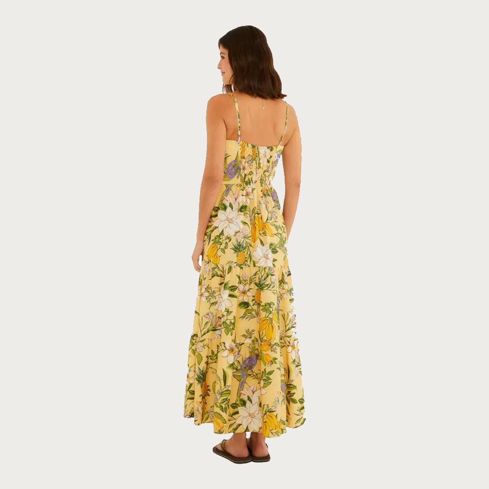 Midi Vestido Passaro De Flor