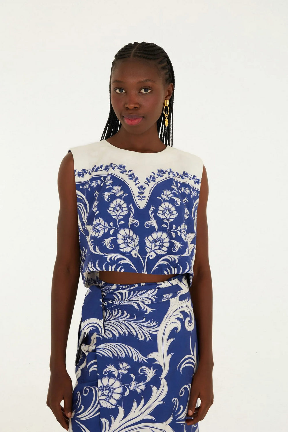 Blusa Quadrada Estampada Santorini