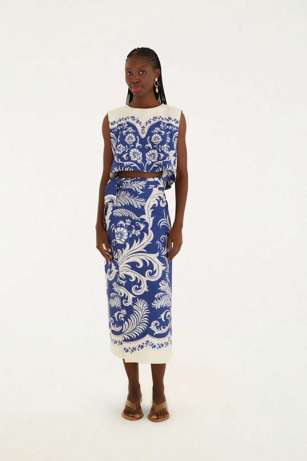 Blusa Quadrada Estampada Santorini