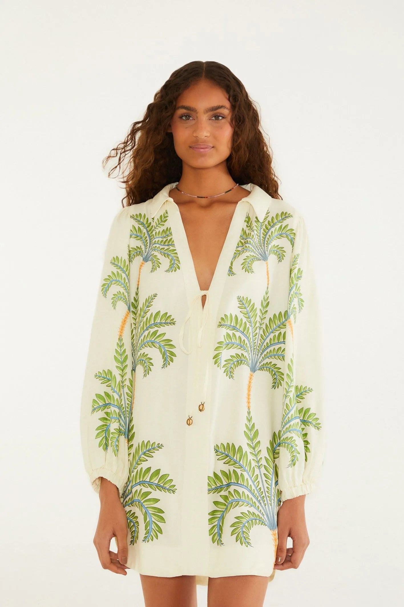Mini Vestido Camisa Natureza Floral