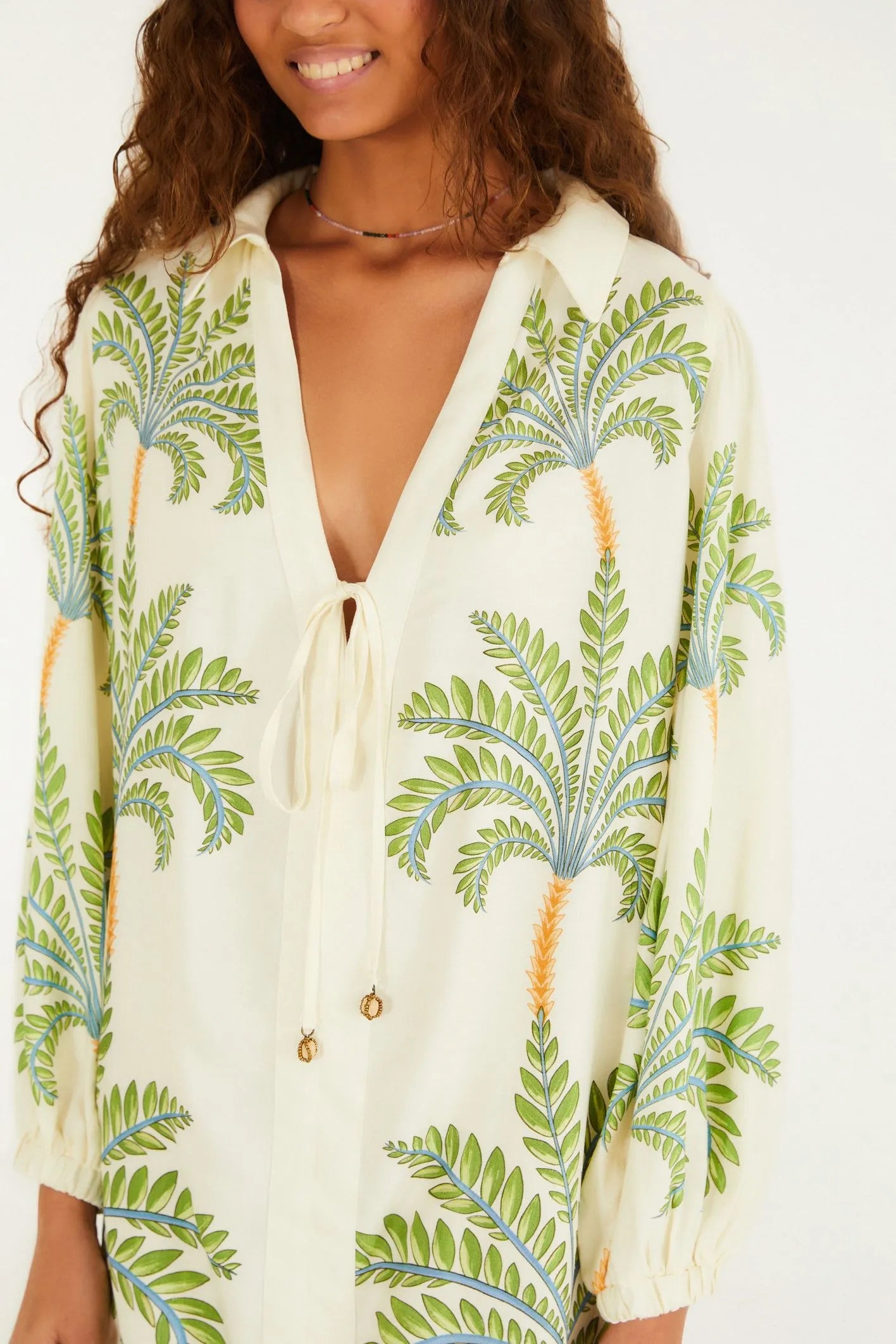 Mini Vestido Camisa Natureza Floral