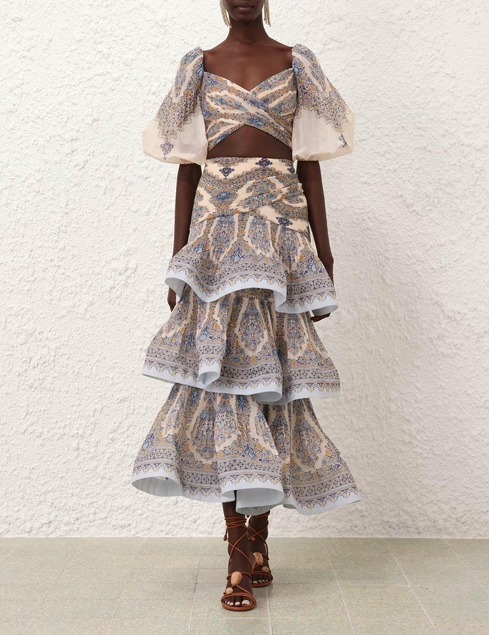 Falda Tiered Pleated