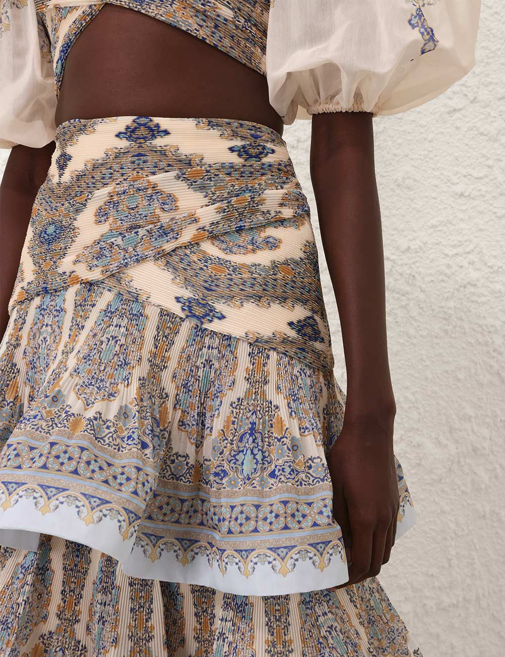 Falda Tiered Pleated