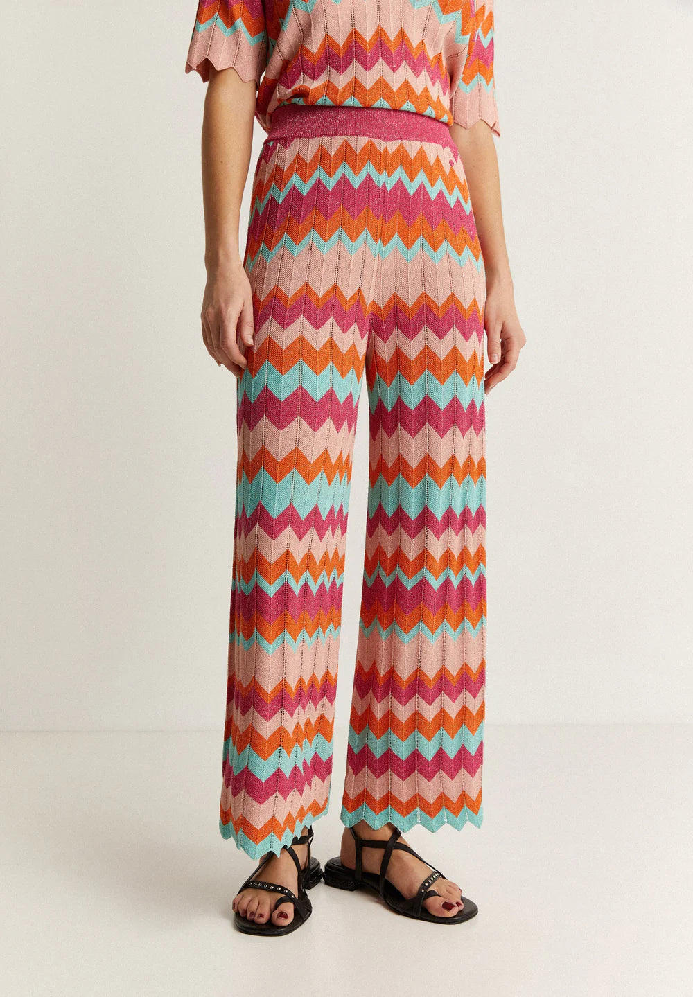 Pantalón Punto Zigzag Lurex