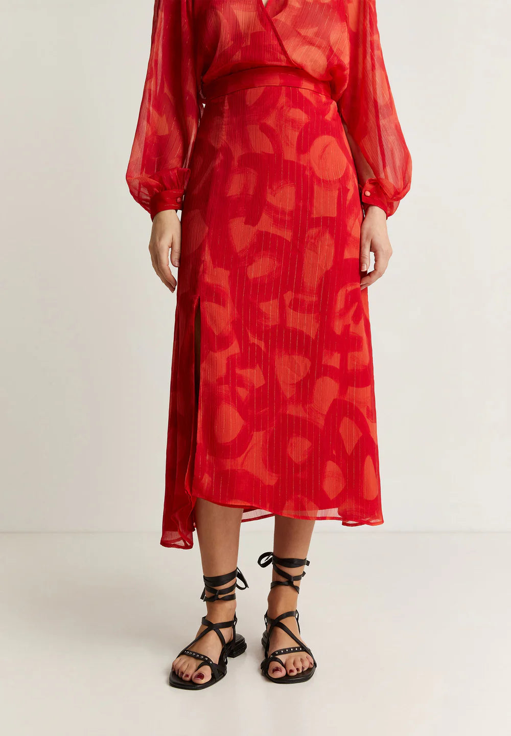 Falda Slit Red