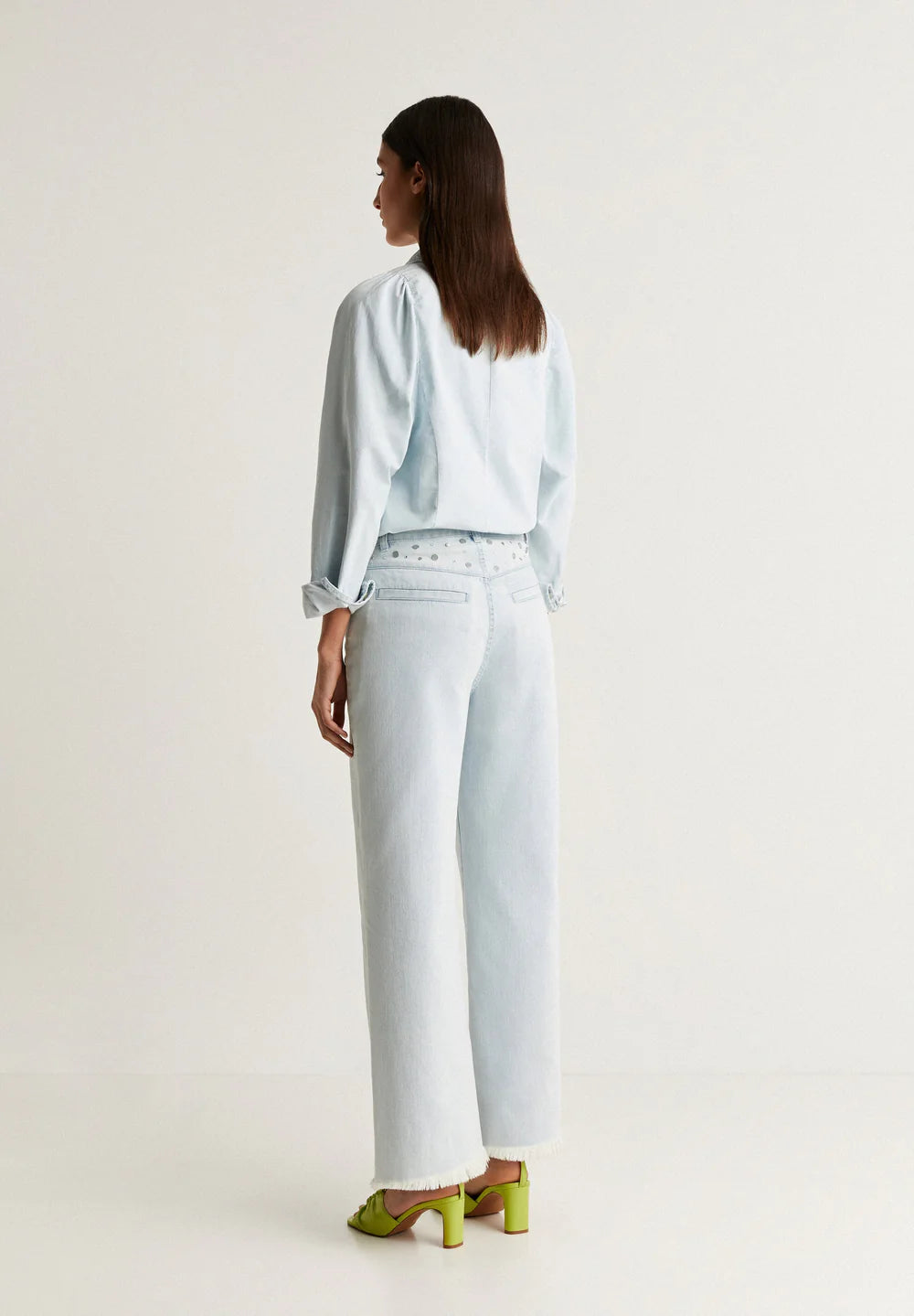 Jeans Culotte Detalle Tachas