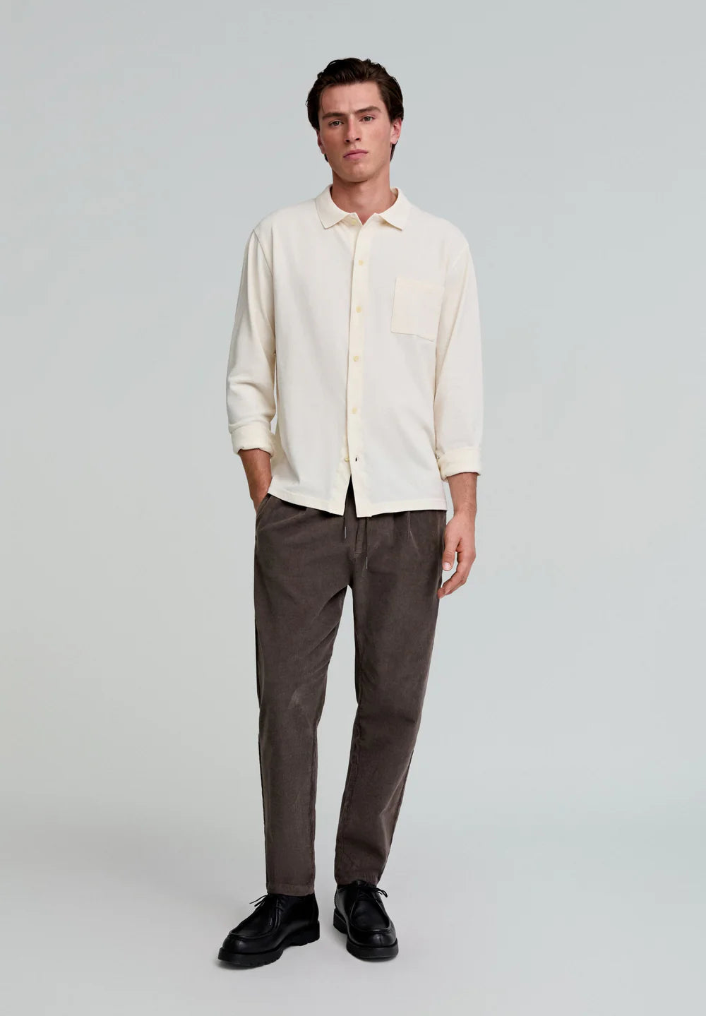 Camisas Pique Cardigan Ls