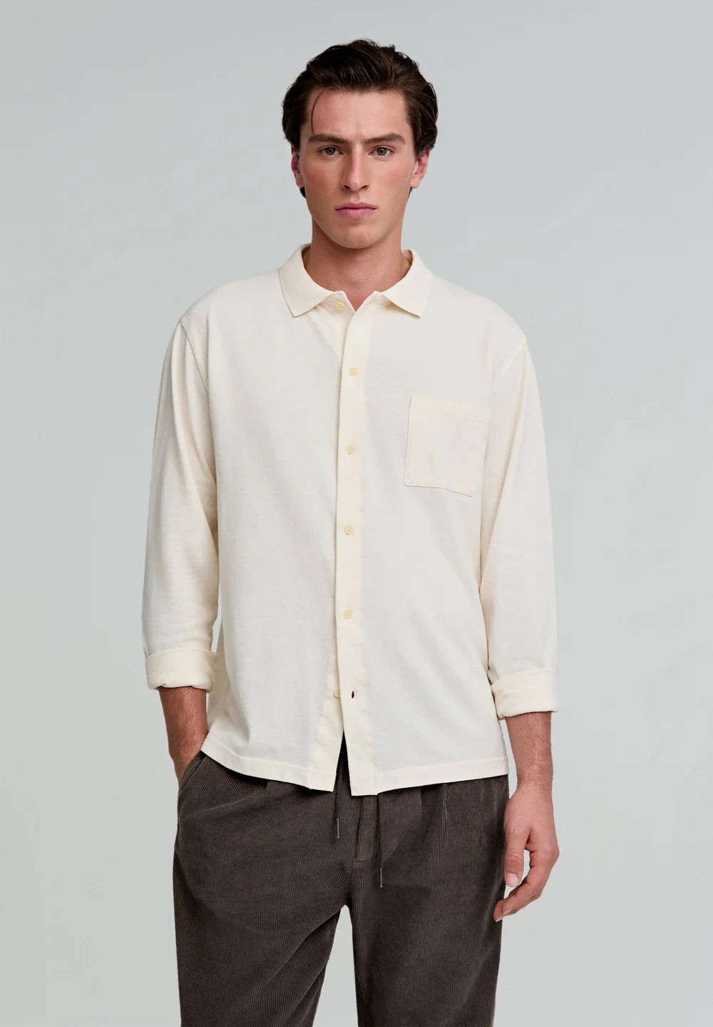Camisas Pique Cardigan Ls