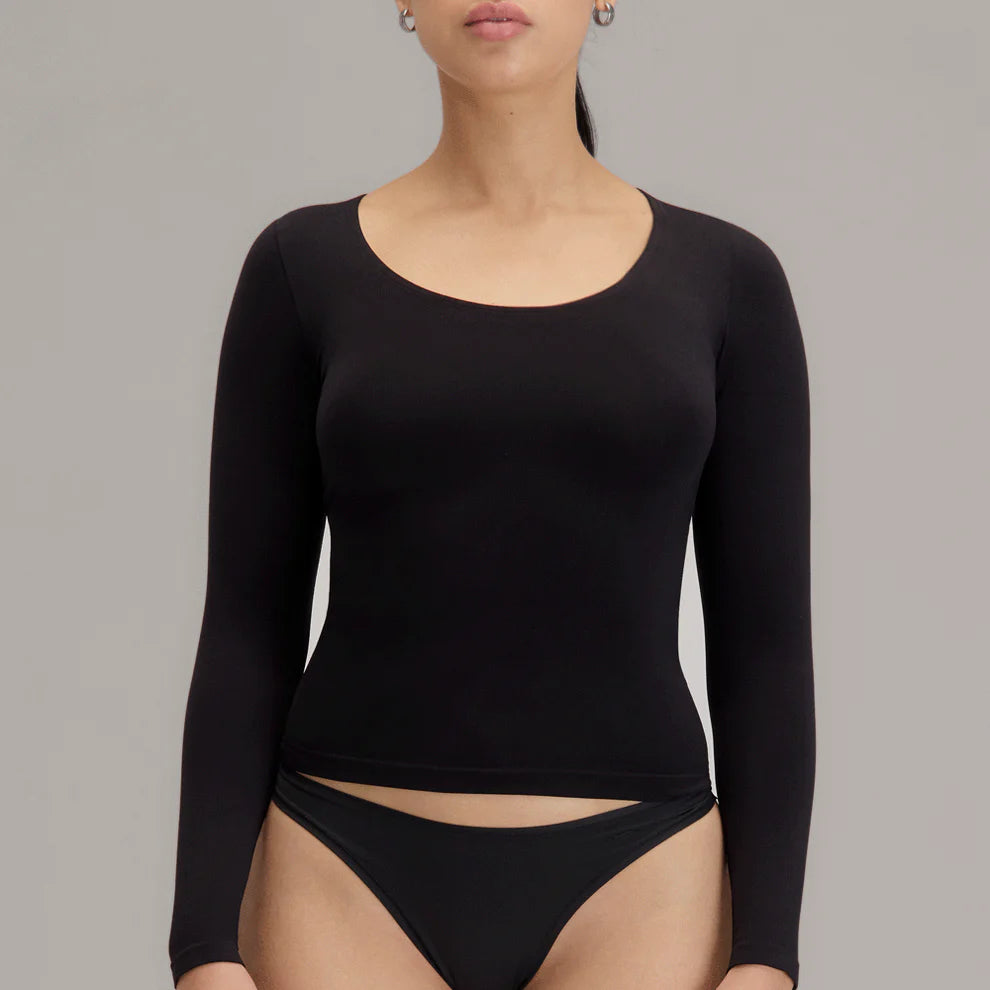 T-Shirt Second Skin Manga Larga Cuello Redondo