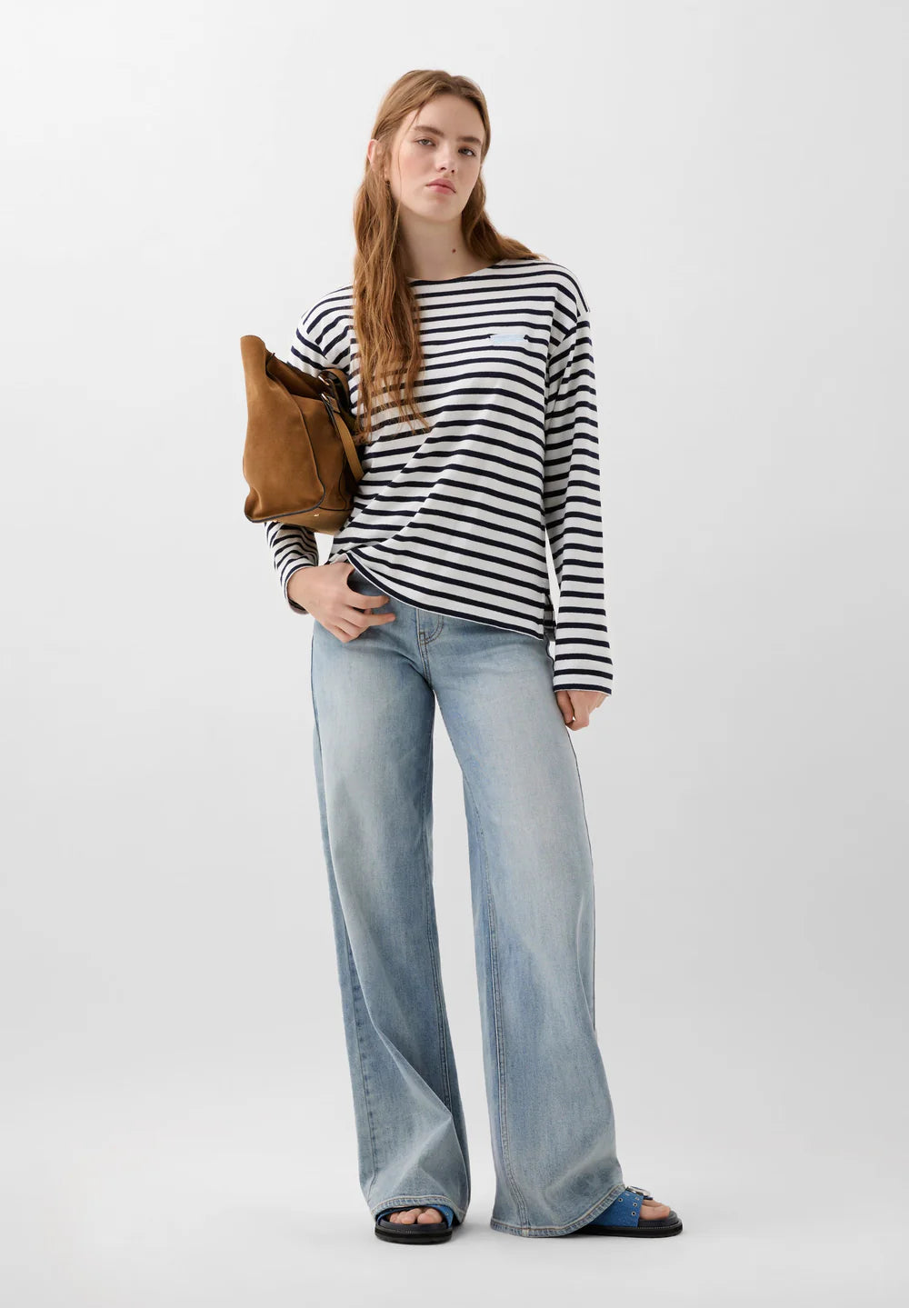 T-Shirt Stripes Patch Ls Tee