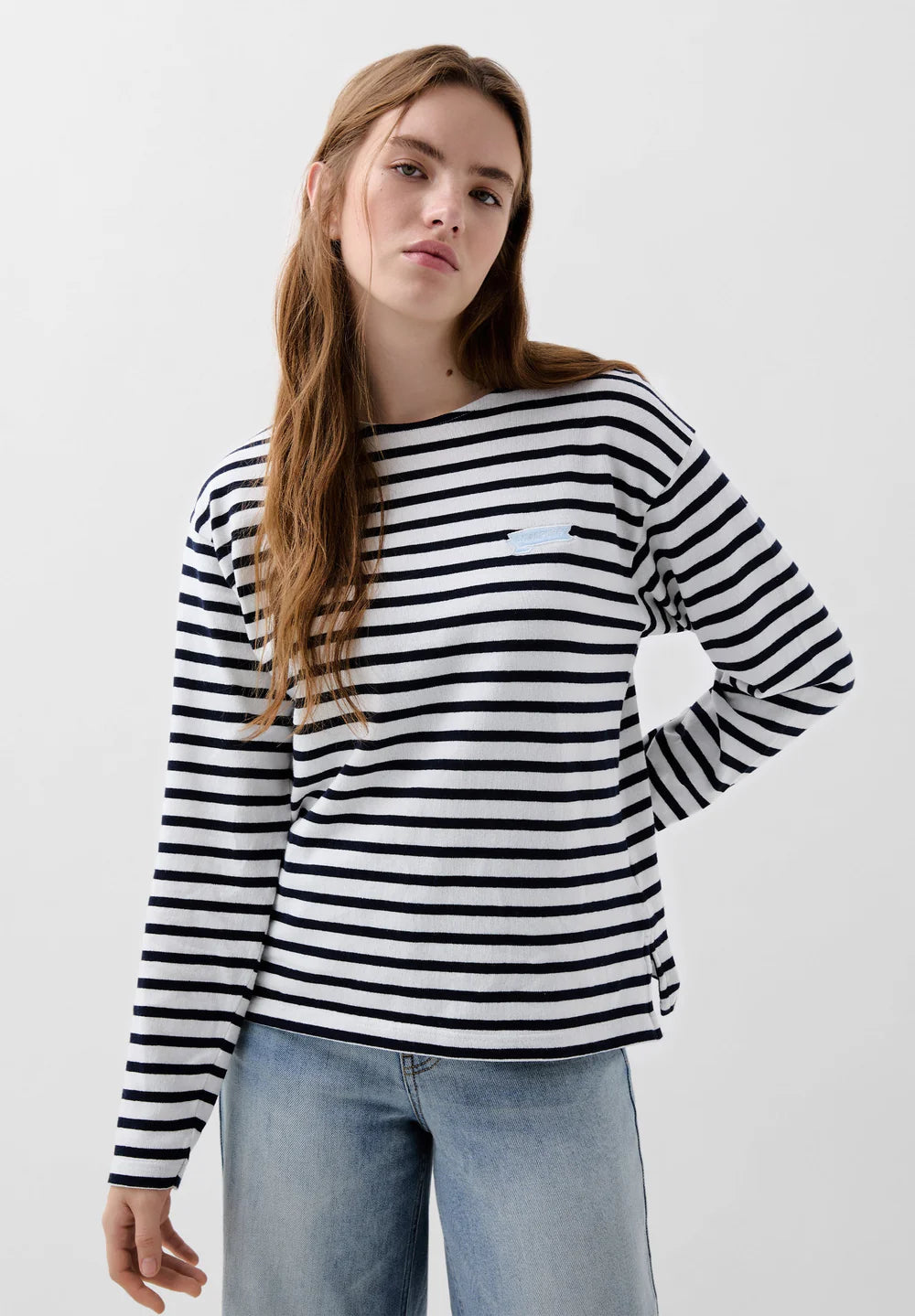 T-Shirt Stripes Patch Ls Tee
