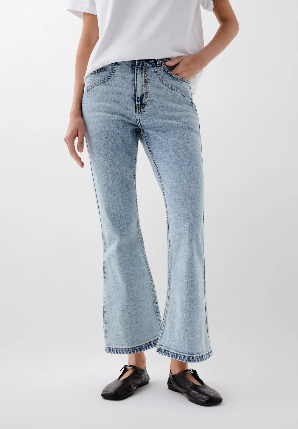 Pantalon Scankle Stitching Denim