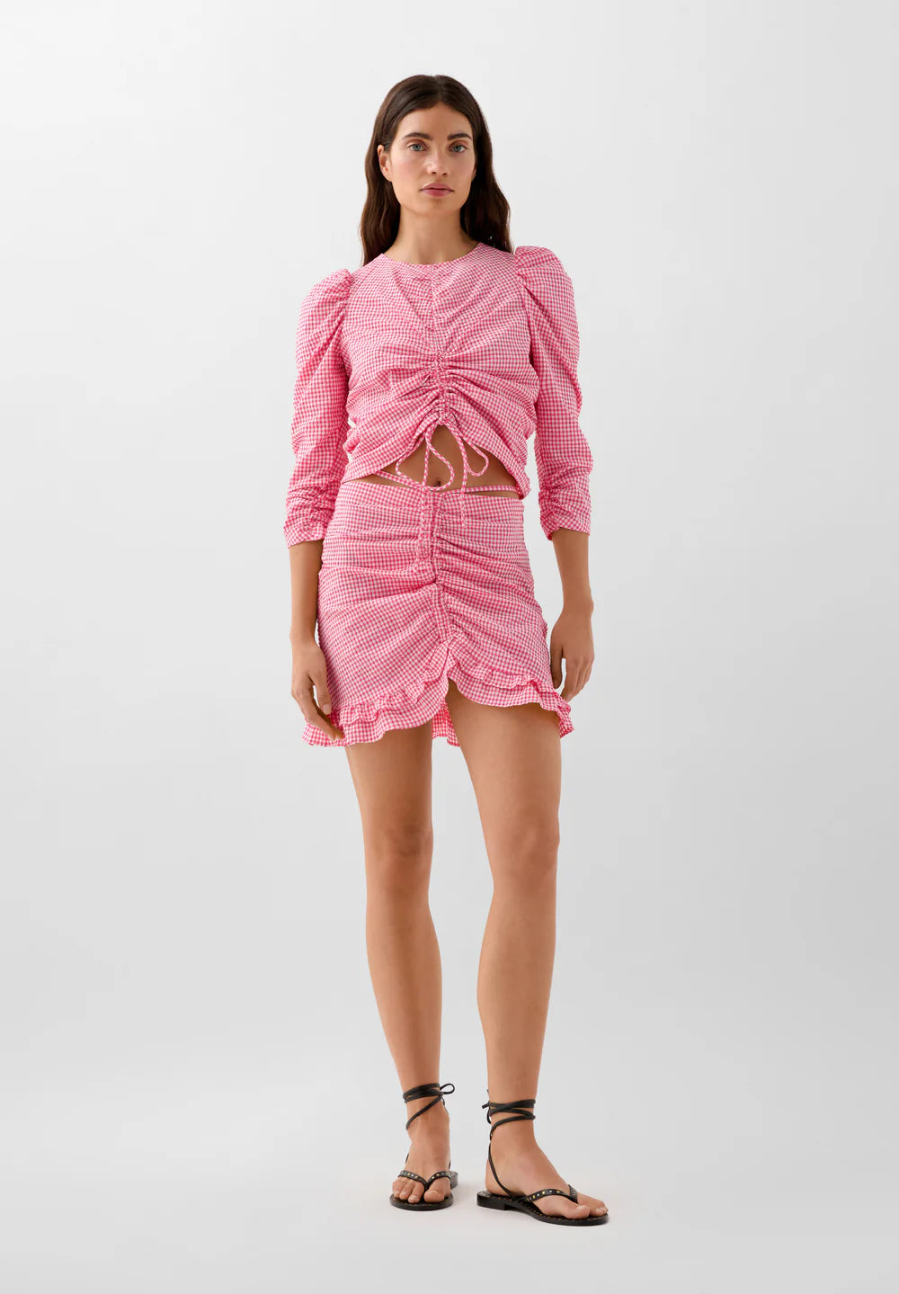 Falda Vichy Front Gather