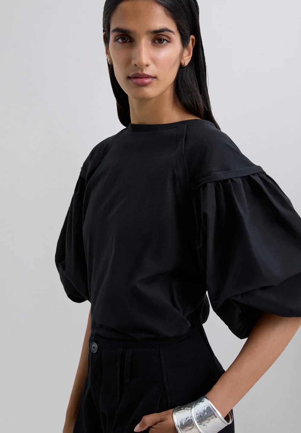 Blusa Poplin Puff Tee