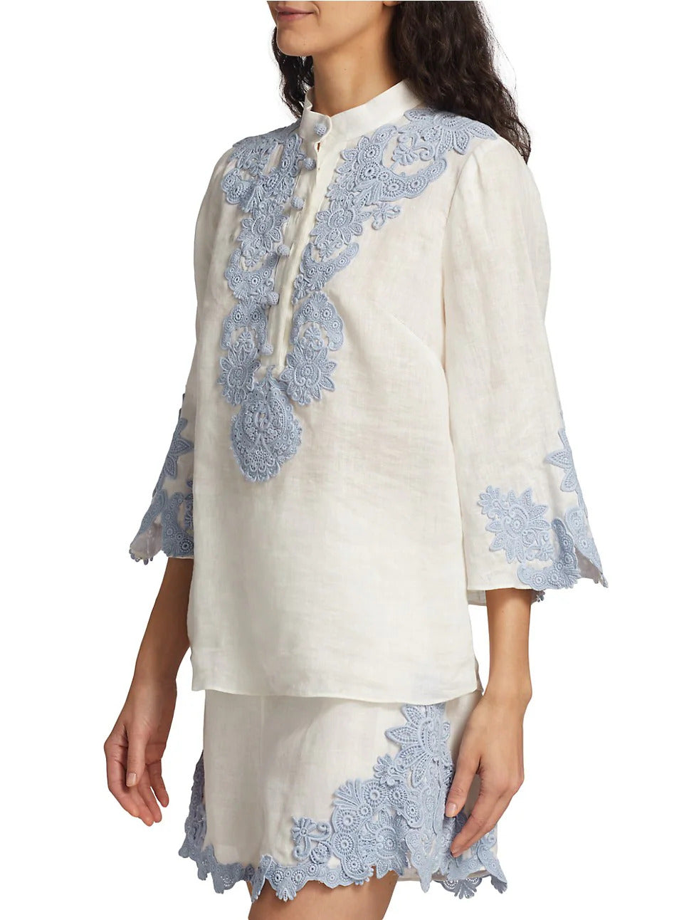 Camisa Raie Embroidered Trim