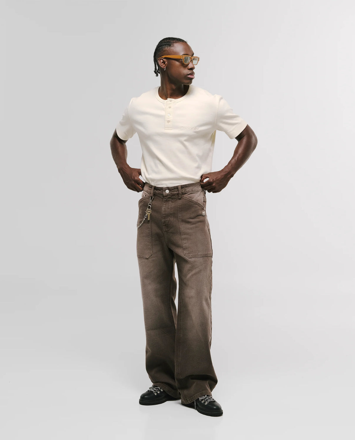 Pantalon Pocket Straight Distressed Brown