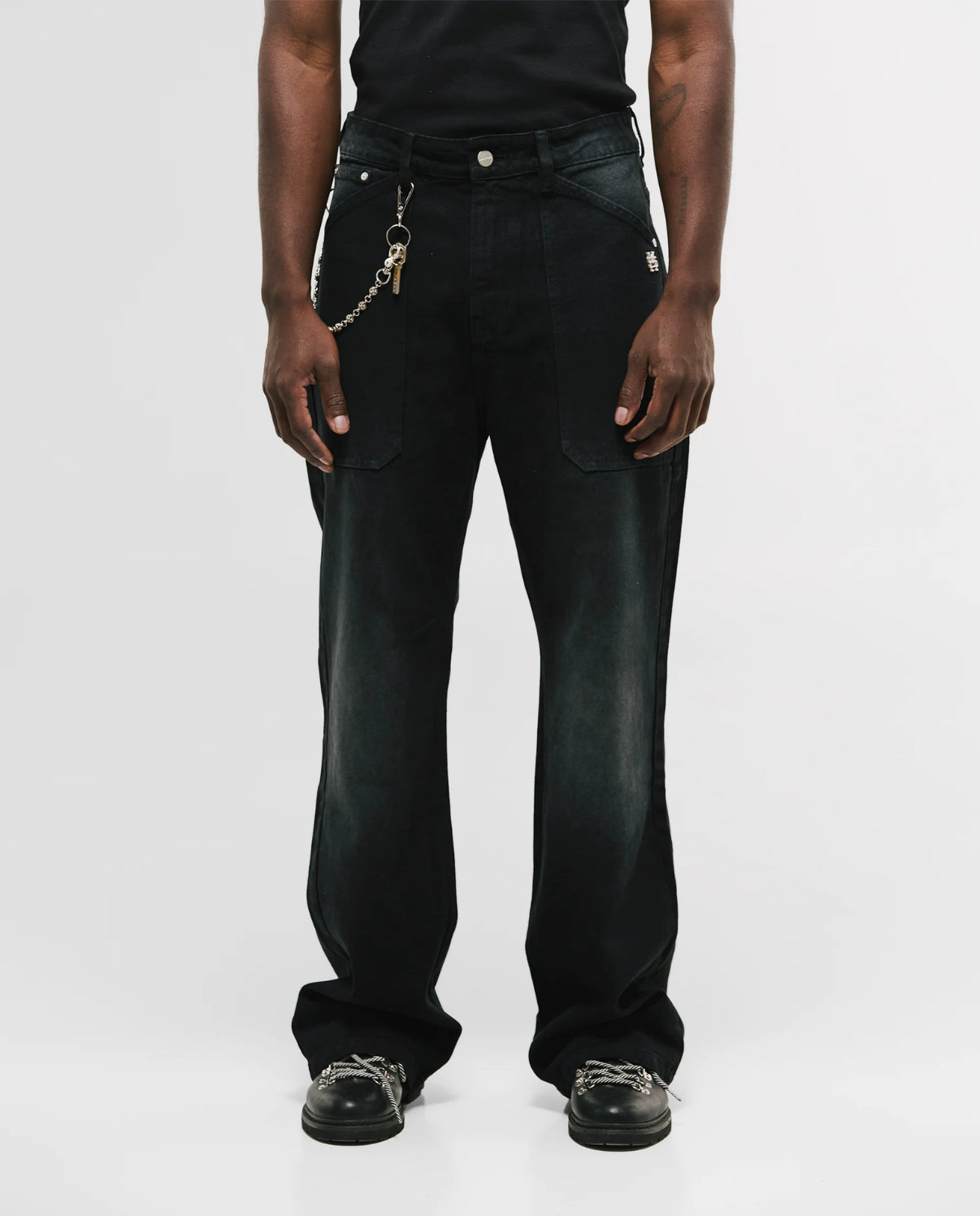 Pantalon Pocket Straight Distressed Black