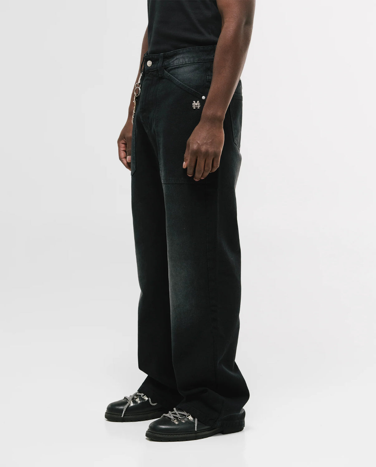 Pantalon Pocket Straight Distressed Black