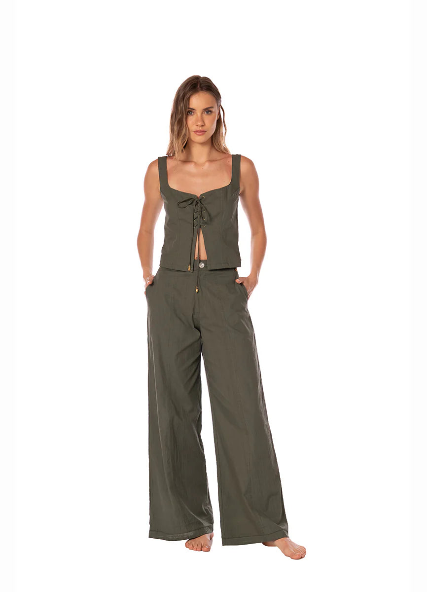 Pantalon Zenda Solid Sage Dunes