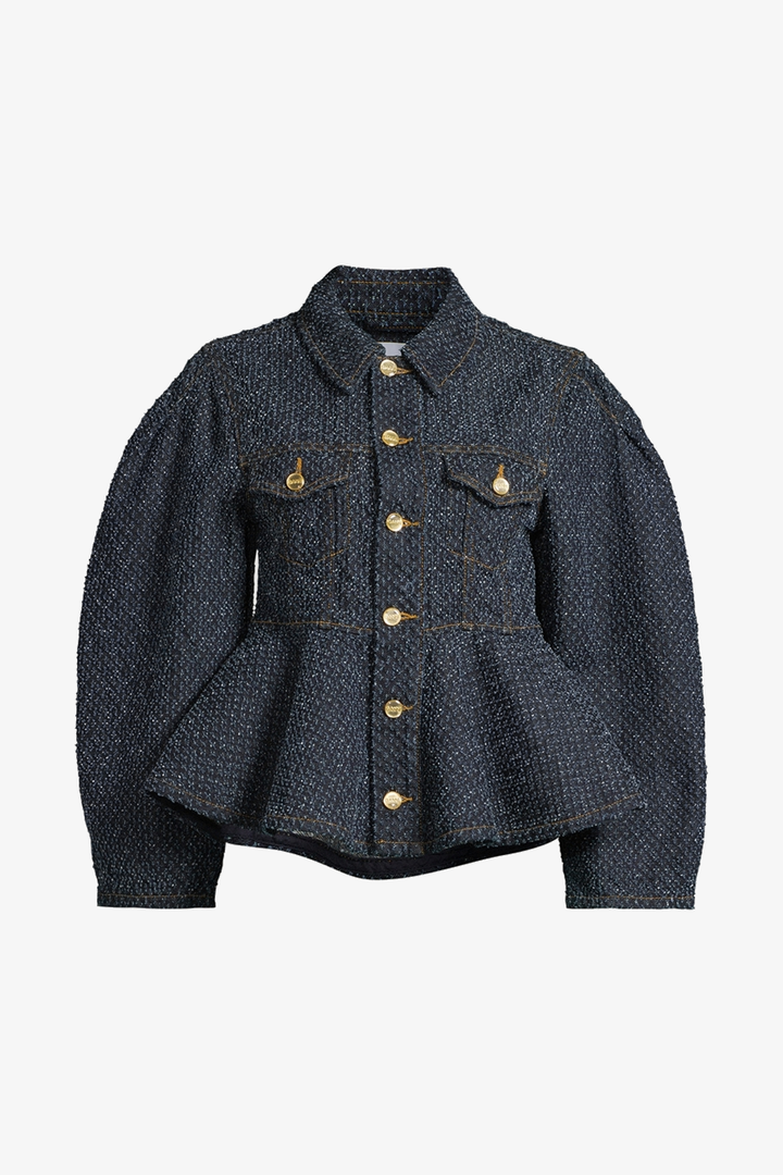 Chaqueta Peplum Denim Tweed