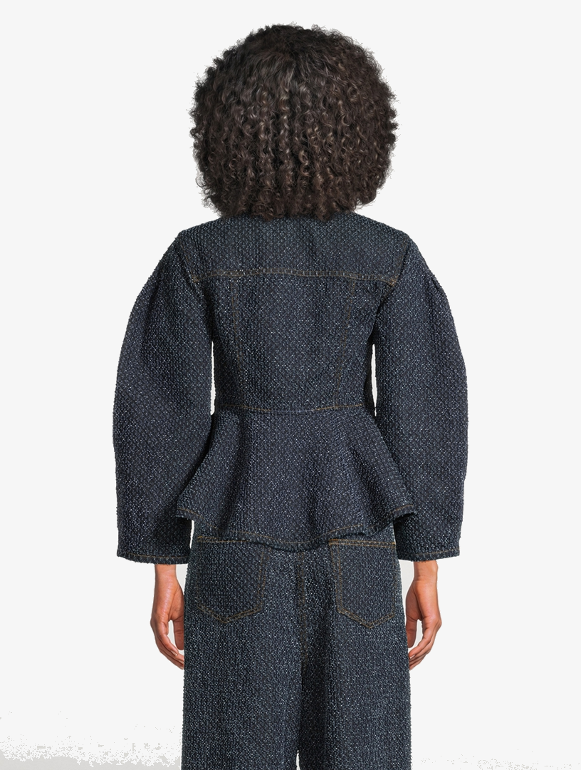 Chaqueta Peplum Denim Tweed